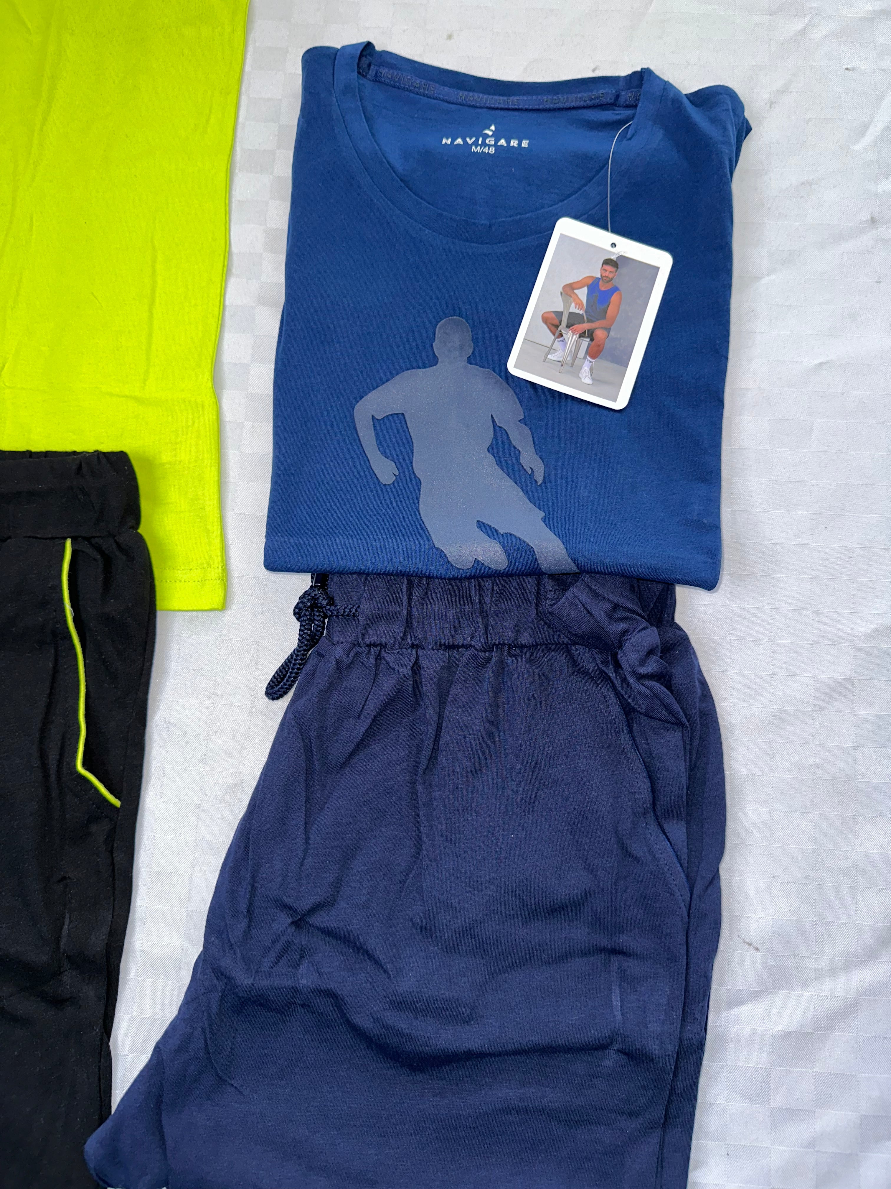 COMPLETO UOMO NAVIGARE IN COTONE CANOTTA E PANTALONCINO