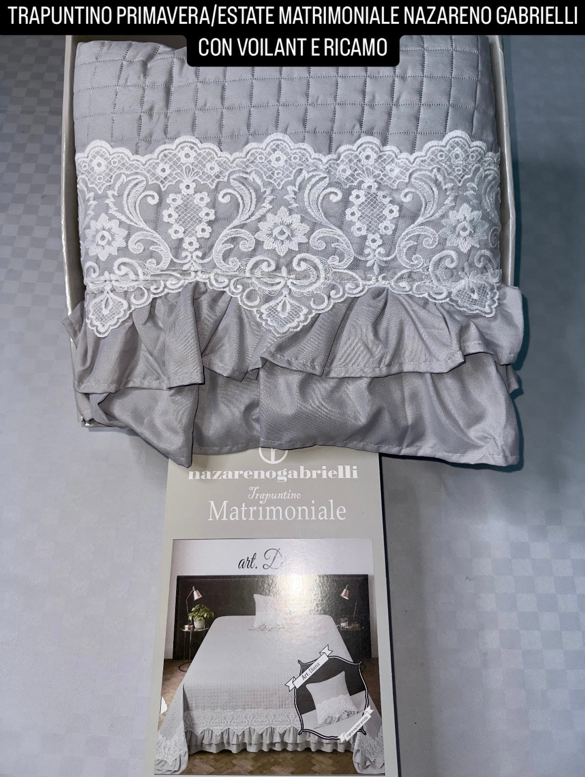 TRAPUNTINO PRIMAVERA /ESTATE MATRIMONIALE NAZARENO GABRIELLI CON VOILANT E RICAMO 260x270cm