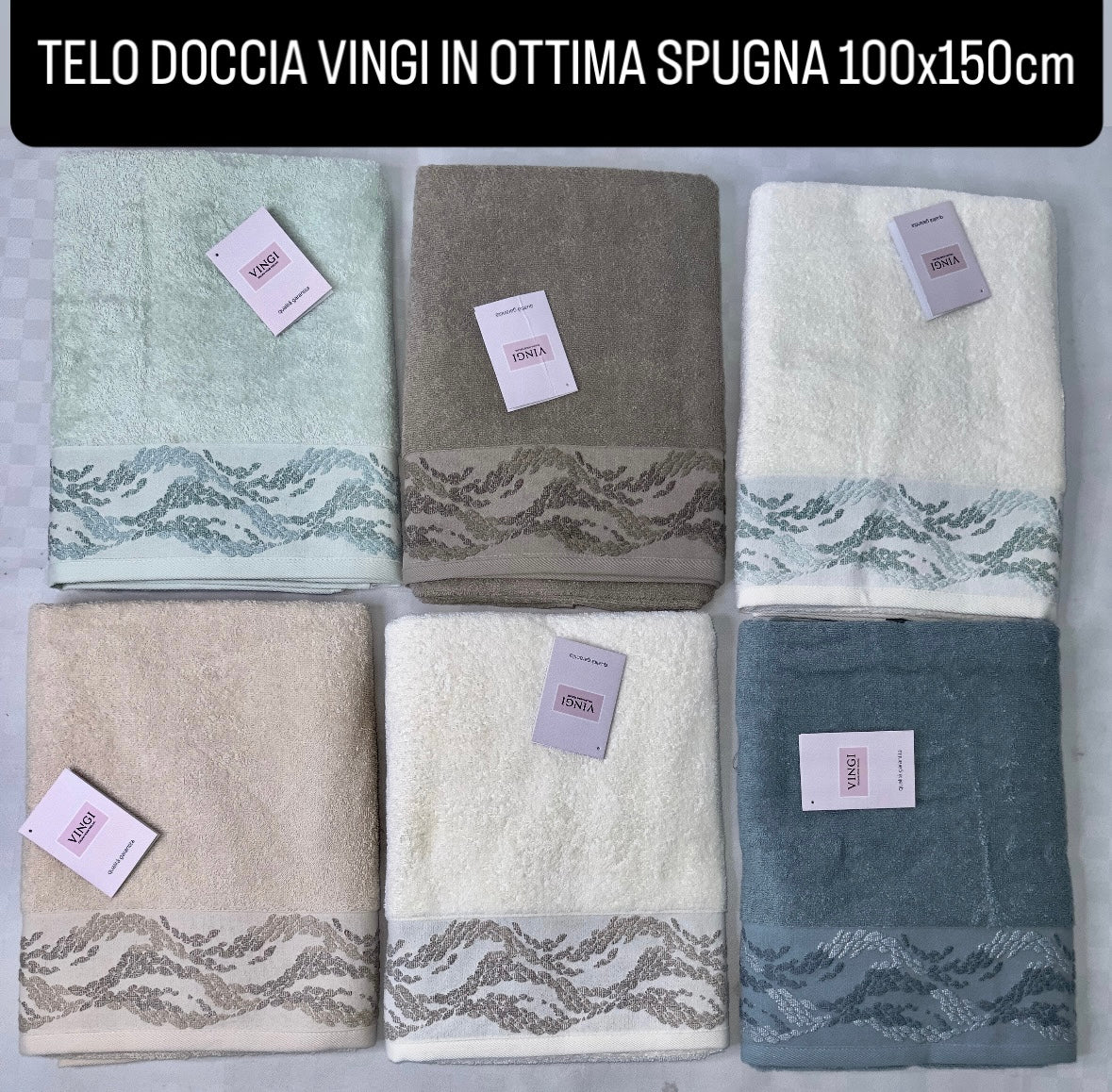 TELO DOCCIA VINGI IN SPUGNA 100x150cm