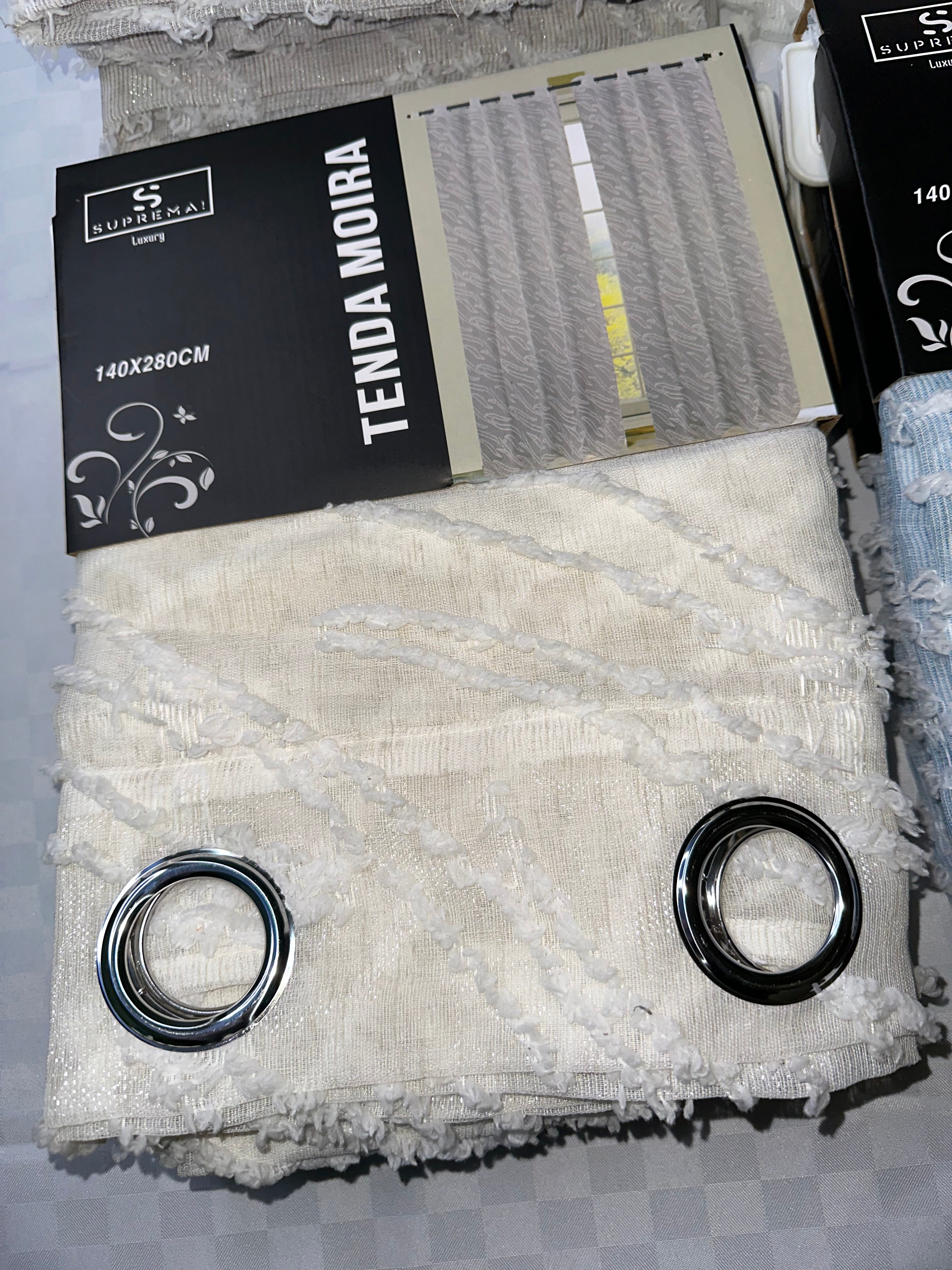 COPPIA DI TENDE PER INTERNI VELATE CONFEZIONE DA 2 TELI (OGNI TELO MISURA 140x280cm)art. Moira