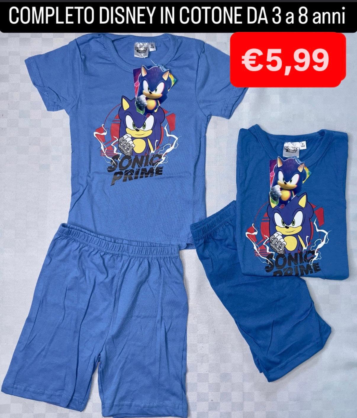 PIGIAMA IN COTONE BIMBO Mezza Manica e Pantaloncino