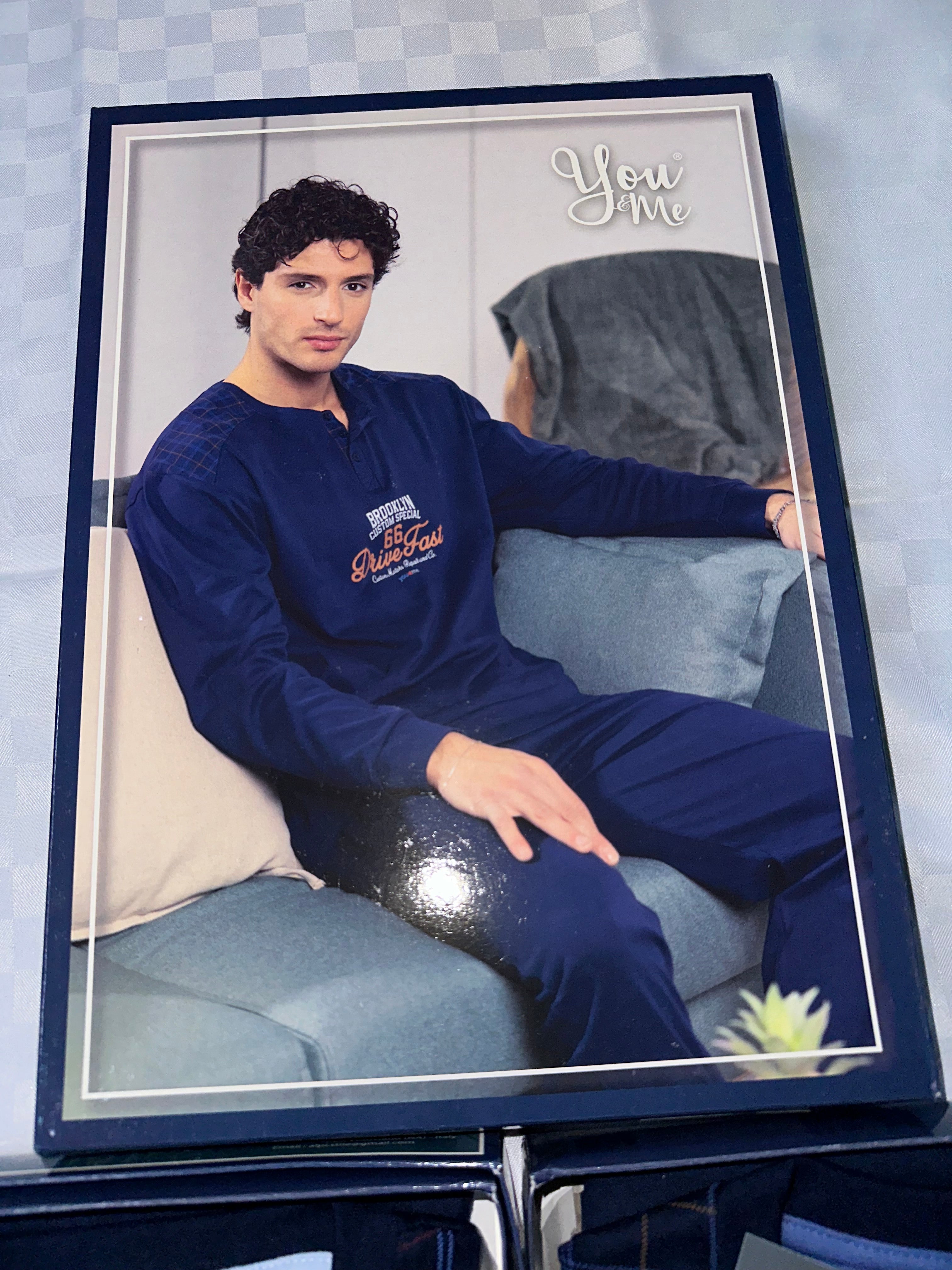 PIGIAMA UOMO IN COTONE CALDO Manica lunga e Pantalone lungo