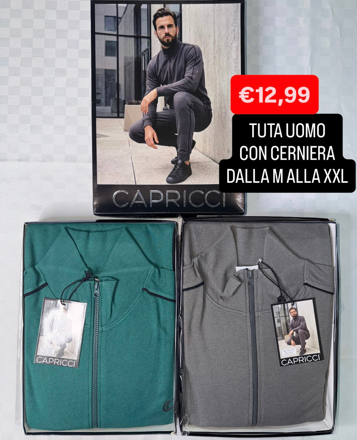 TUTA UOMO Manica lunga e Pantalone lungo con cerniera