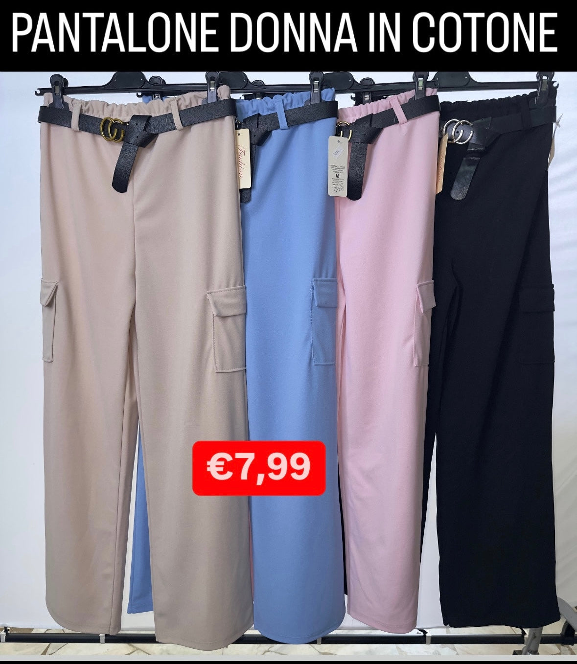 PANTALONE DONNA IN COTONE TAGLIA UNICA