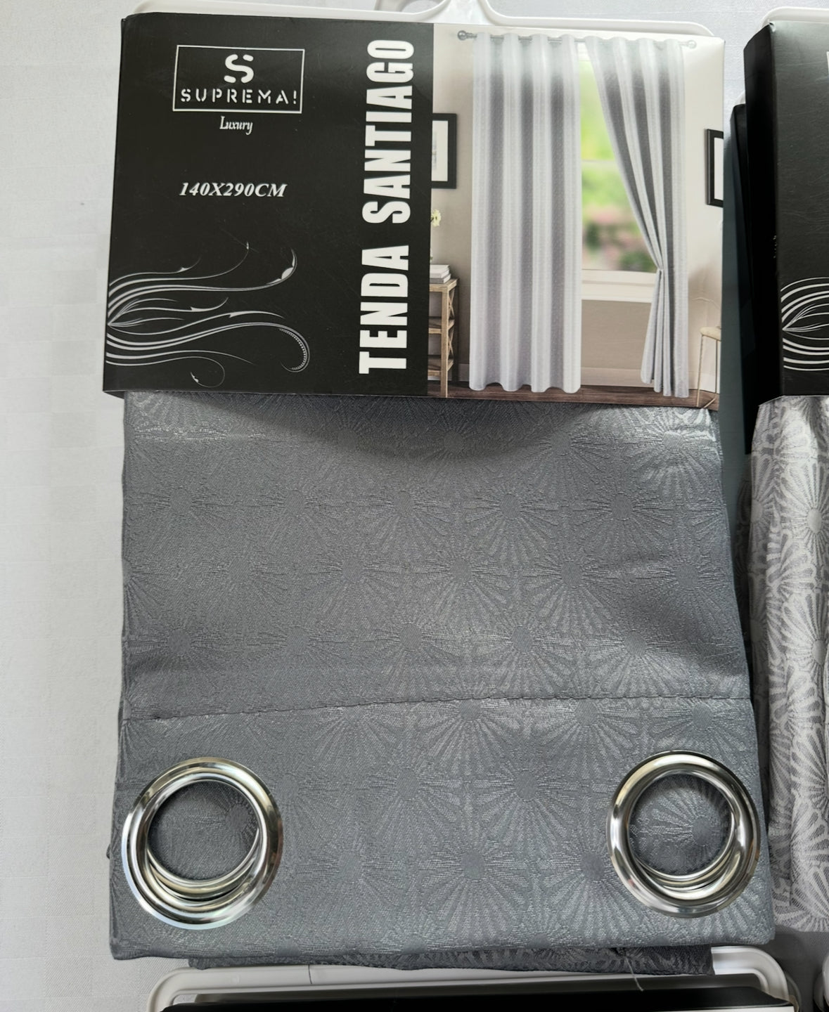 COPPIA DI TENDE PER INTERNI TESSUTO COPRENTE CONFEZIONE DA 2 TELI (OGNI TELO MISURA 140x290cm)art.Santiago