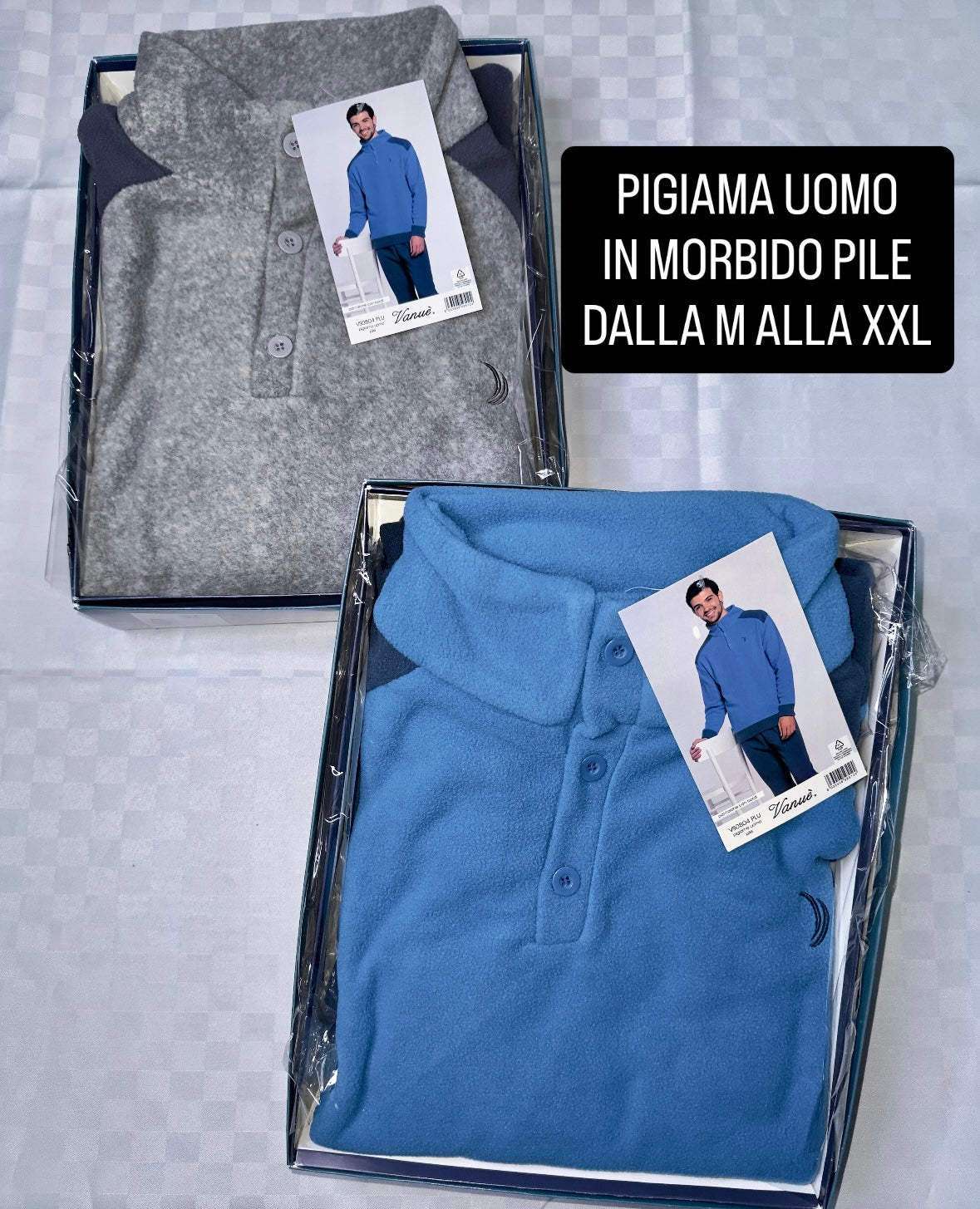 PIGIAMA UOMO IN MORBIDO PILE Manica lunga e Pantalone lungo
