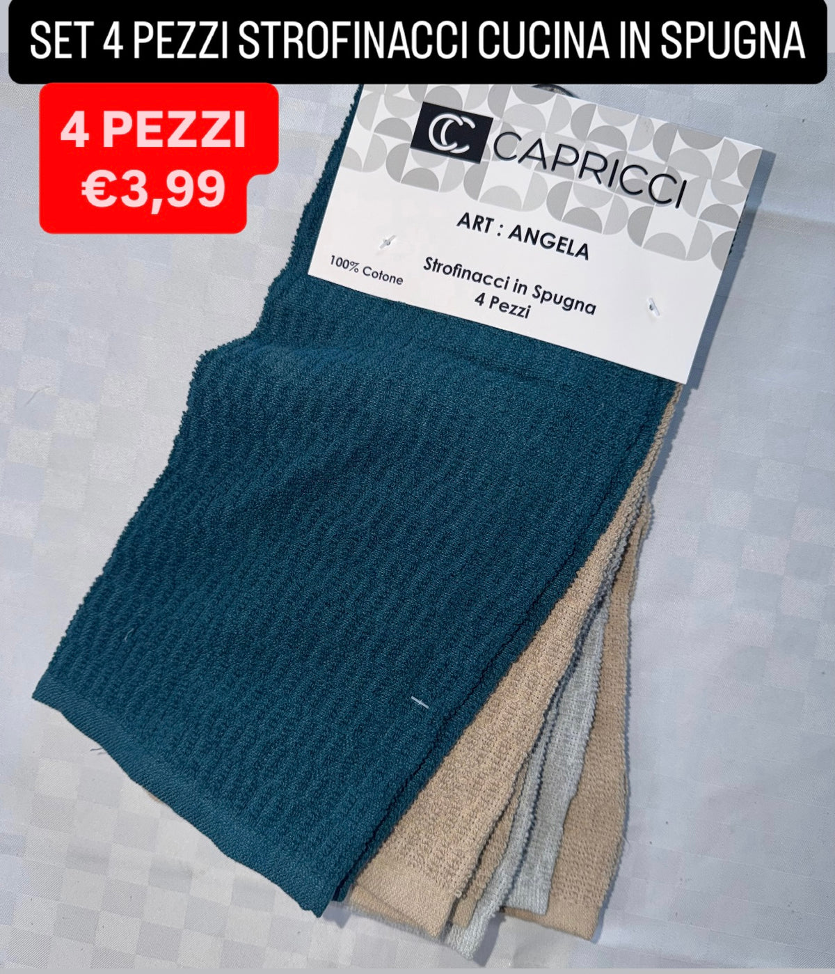 STROFINACCI CUCINA IN SPUGNA CONFEZIONE DA 4 PEZZI