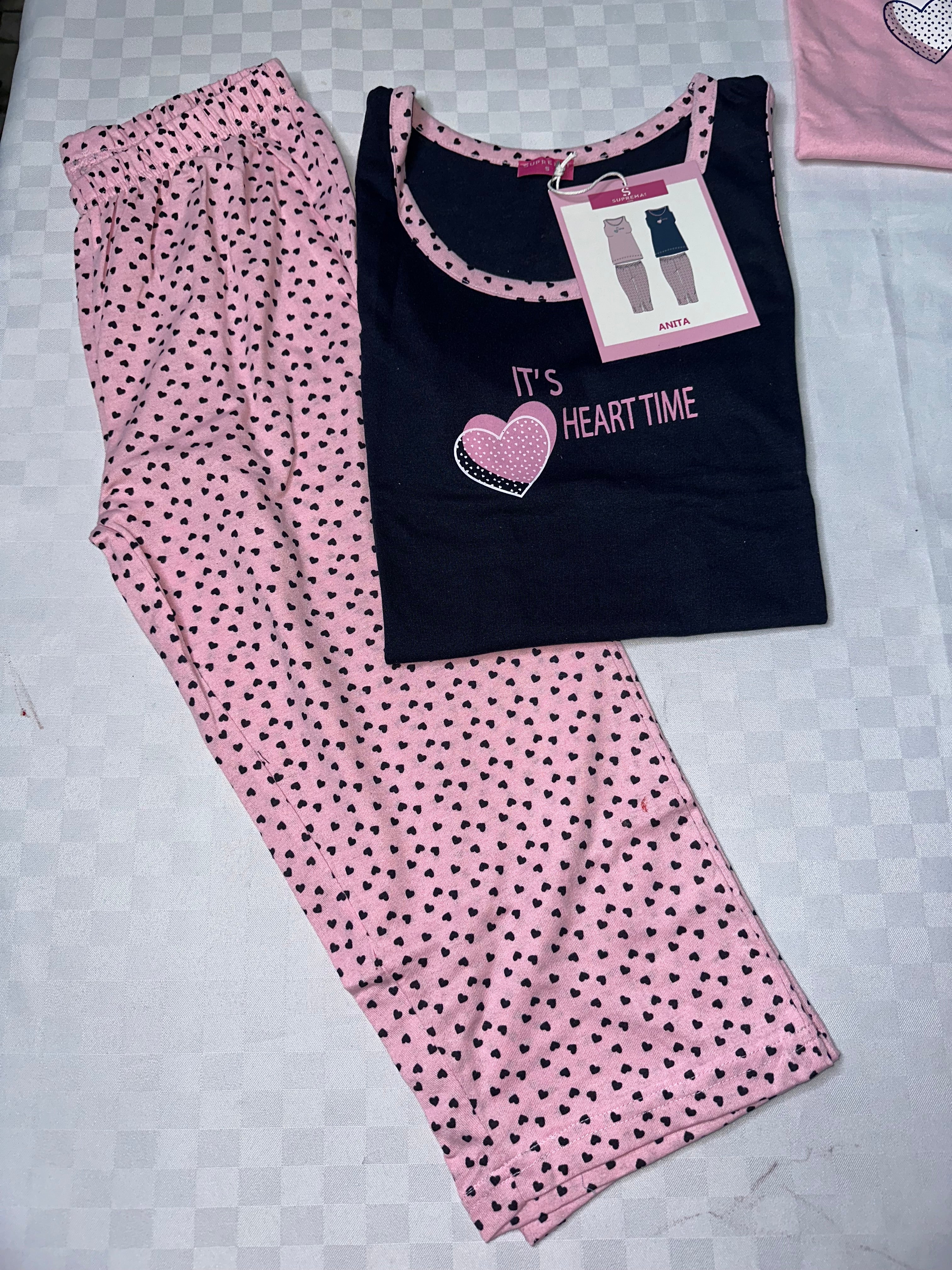 PIGIAMA DONNA CANOTTA E PANTALONE TREQUARTI PINOCCHIETTO IN COTONE