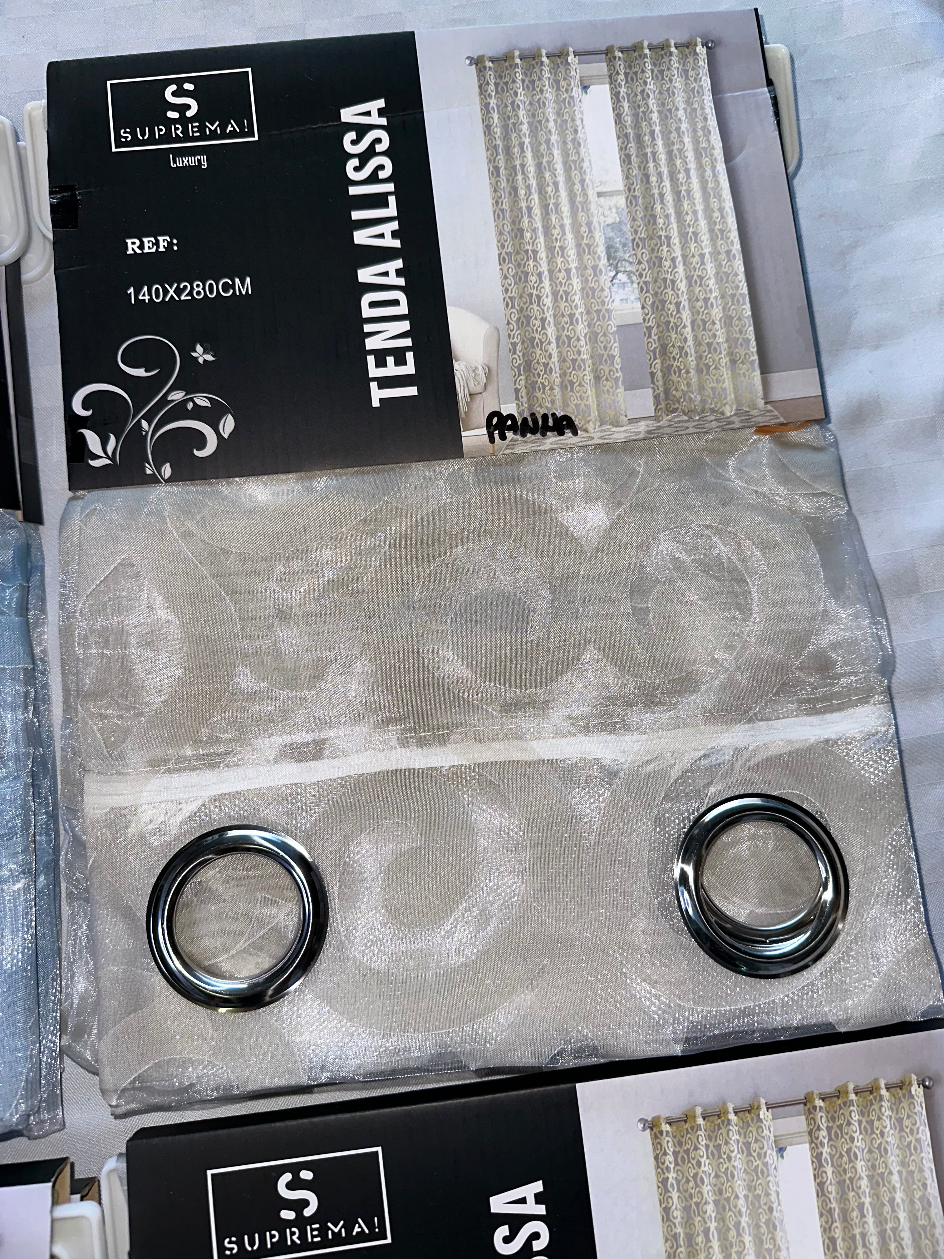 COPPIA DI TENDE PER INTERNI VELATE CONFEZIONE DA 2 TELI (OGNI TELO MISURA 140x280cm)art. Fede