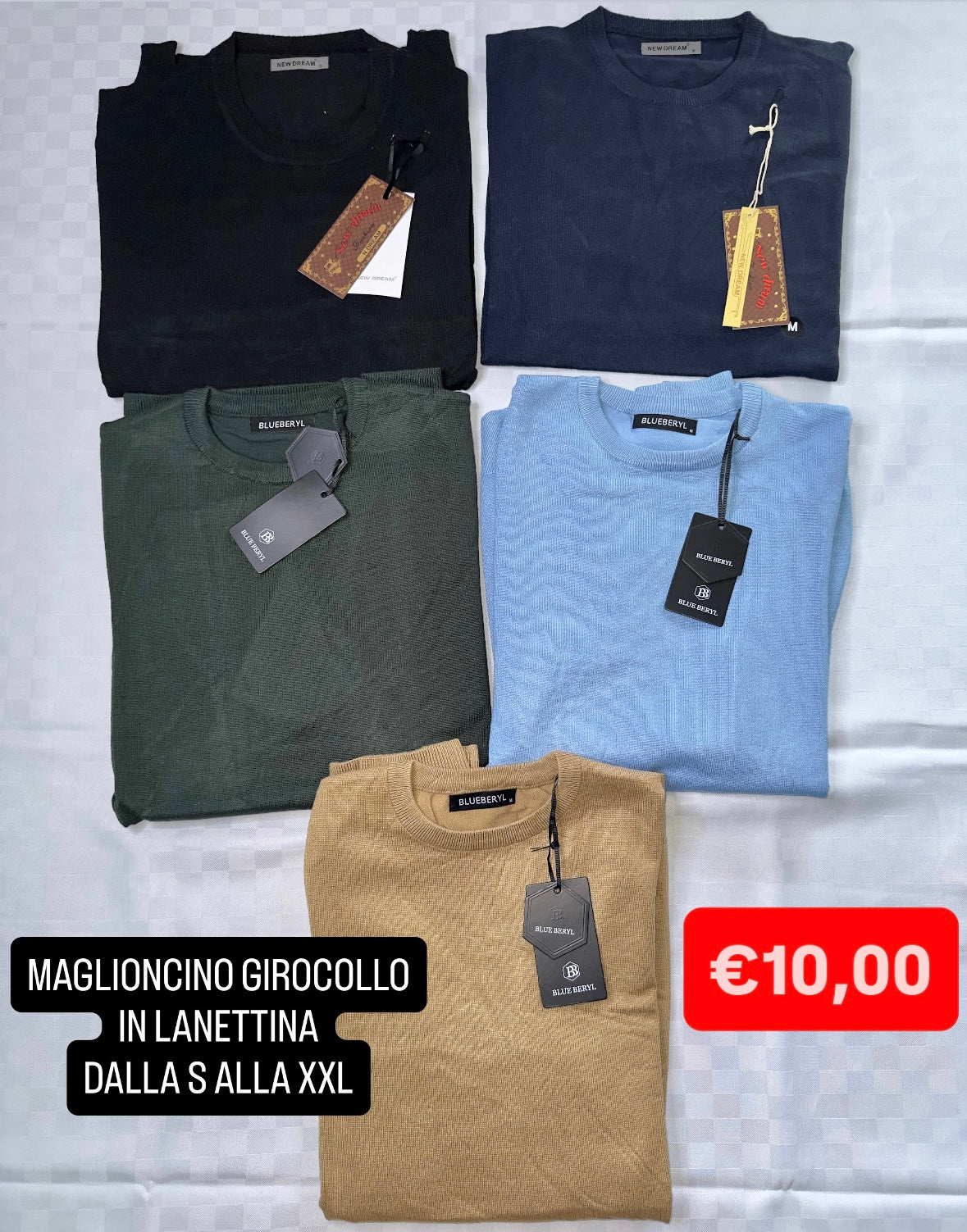 MAGLIONCINO GIROCOLLO IN LANETTINA MANICA LUNGA