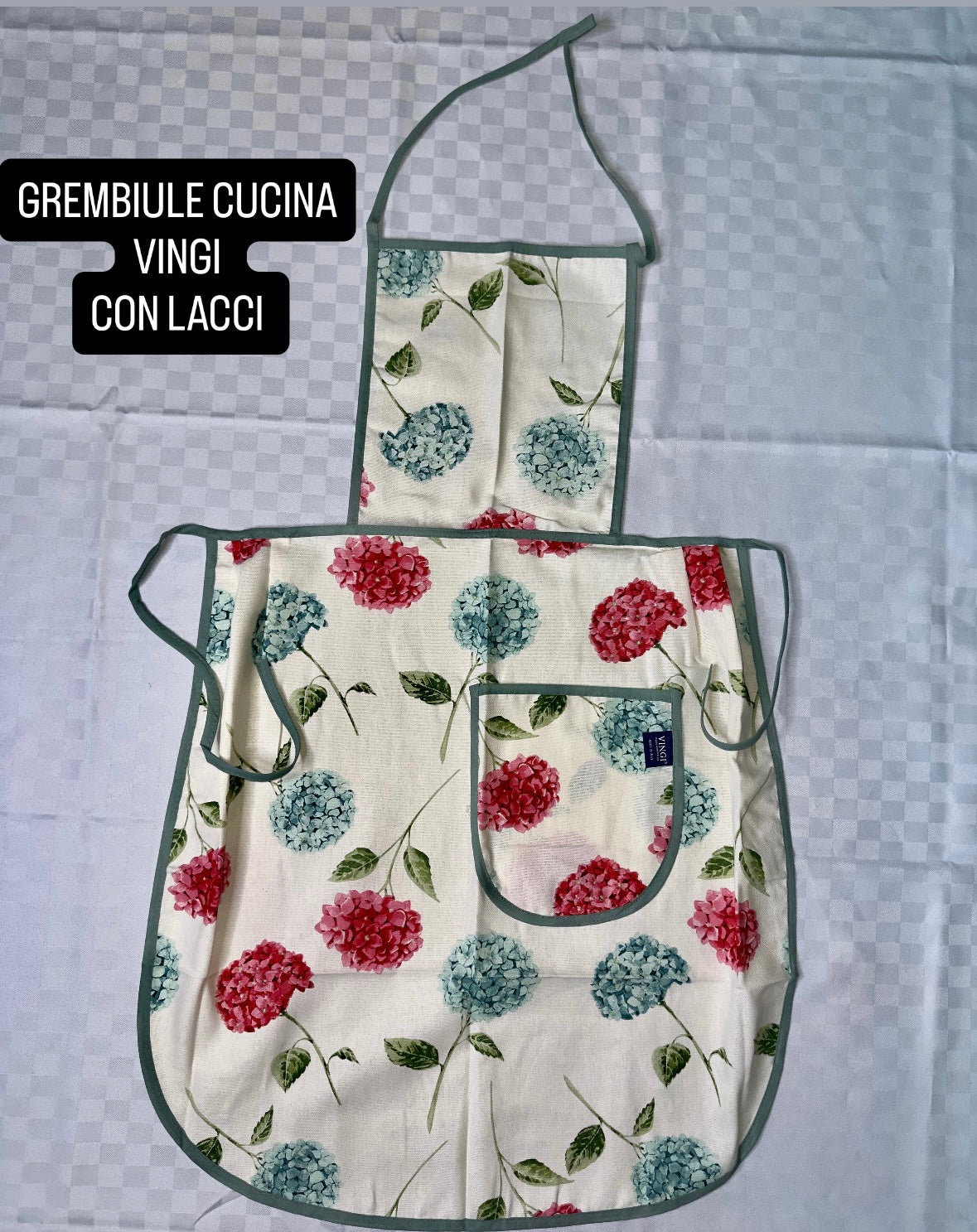 GREMBIULE CUCINA VINGI IN COTONE CON LACCI