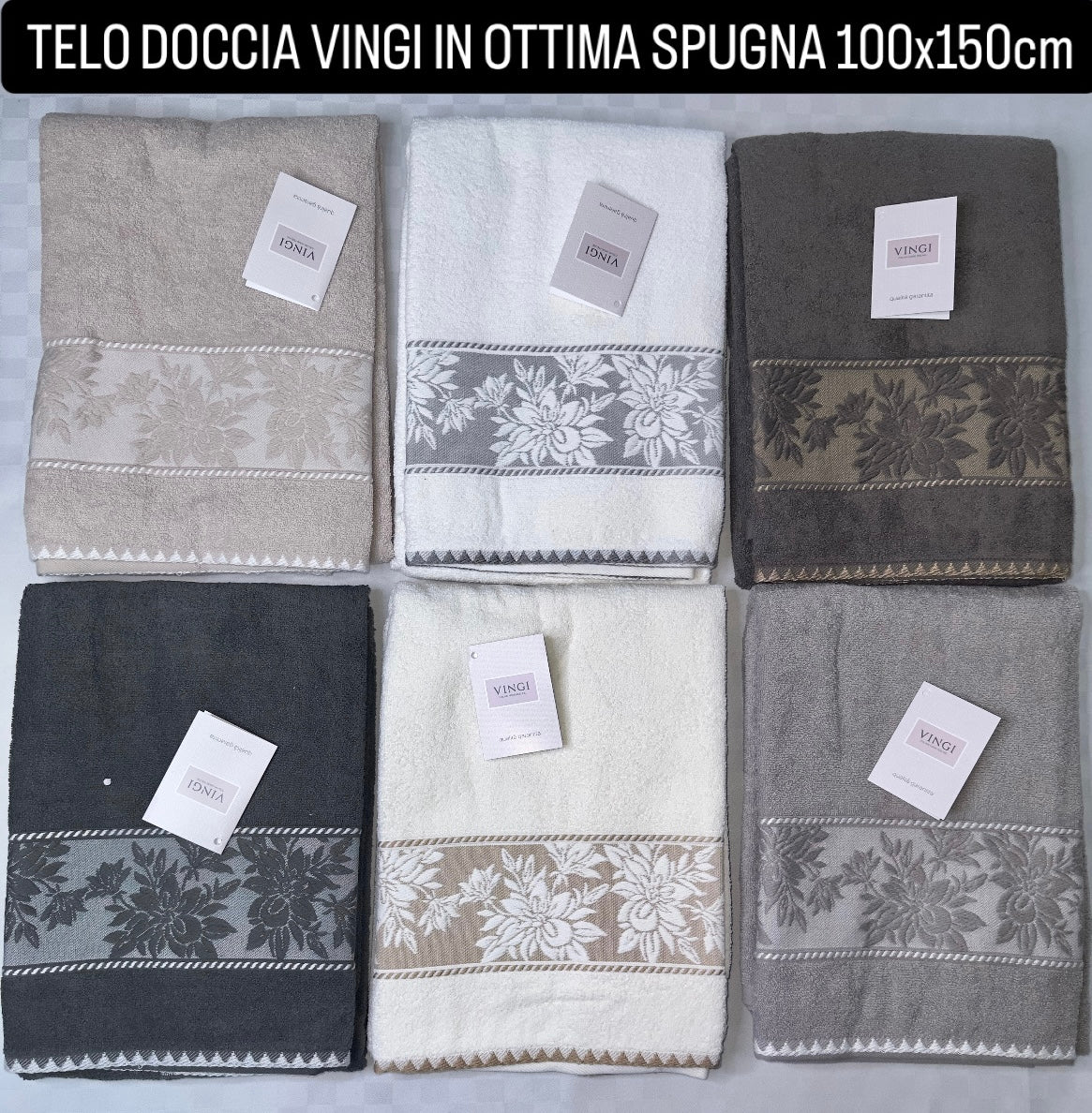 TELO DOCCIA VINGI IN SPUGNA 100x150cm