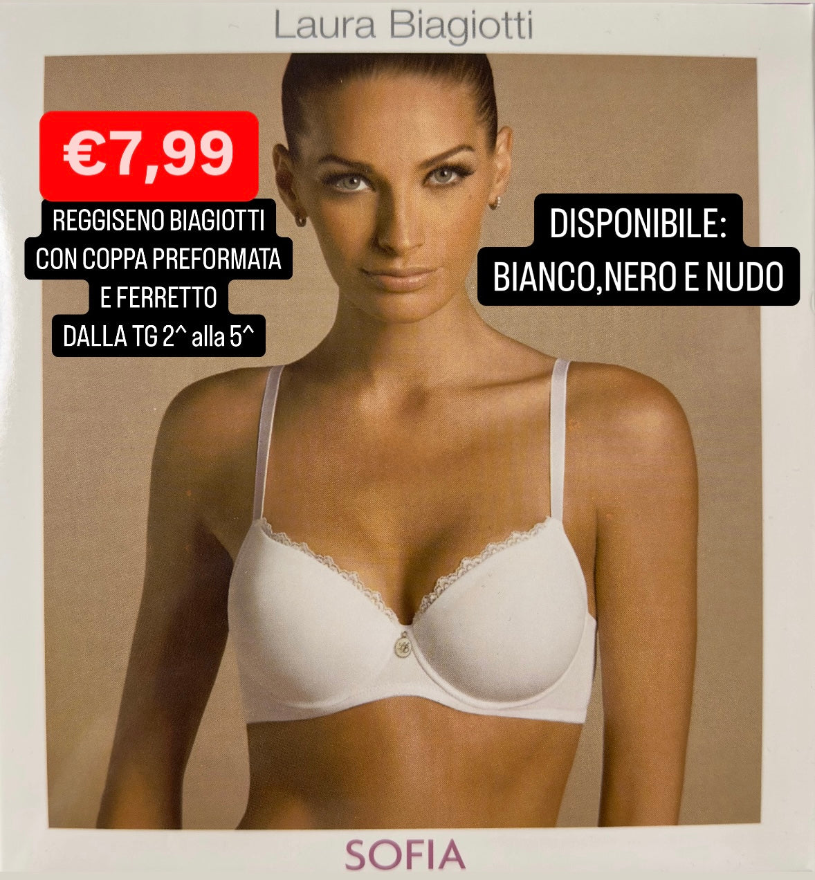 REGGISENO BIAGIOTTI CON COPPA PREFORMATA E FERRETTO