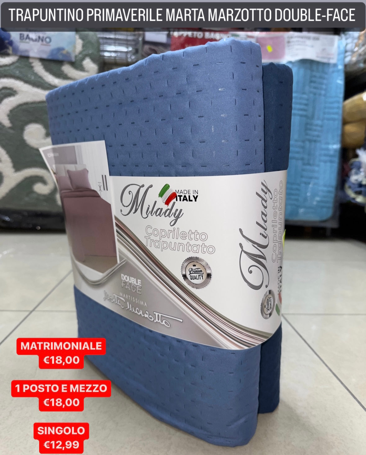 TRAPUNTINO COPRILETTO PRIMAVERILE MARTA MARZOTTO Matrimoniale Singolo e 1 Posto e mezzo.