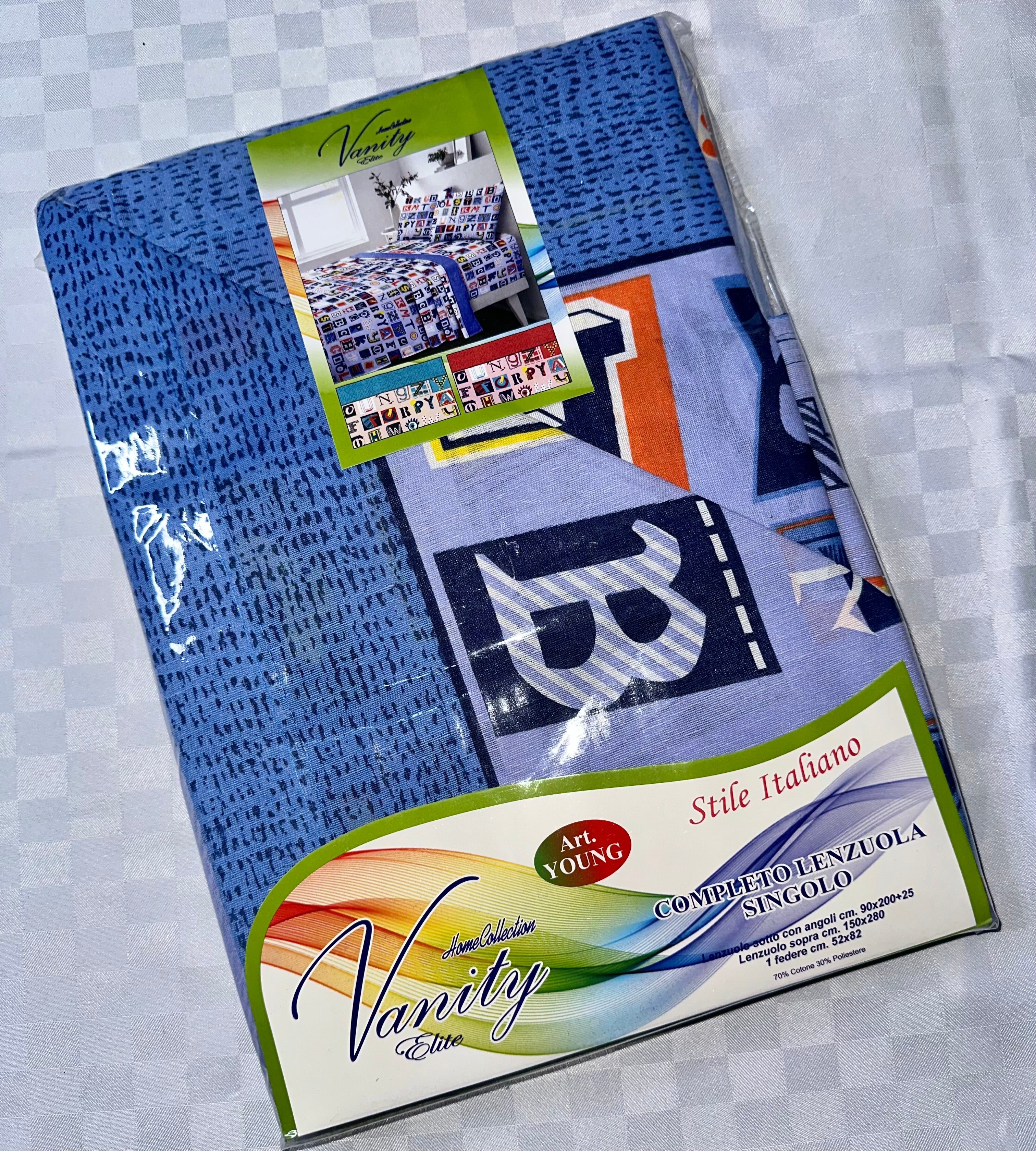 COMPLETO LENZUOLA PER LETTO SINGOLO Polycotton Lenzuolo sopra,Lenzuolo sotto con angoli e Federa