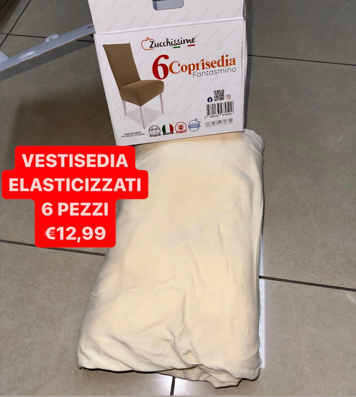 VESTISEDIA SET DA 6 PEZZI ELASTICIZZATI.