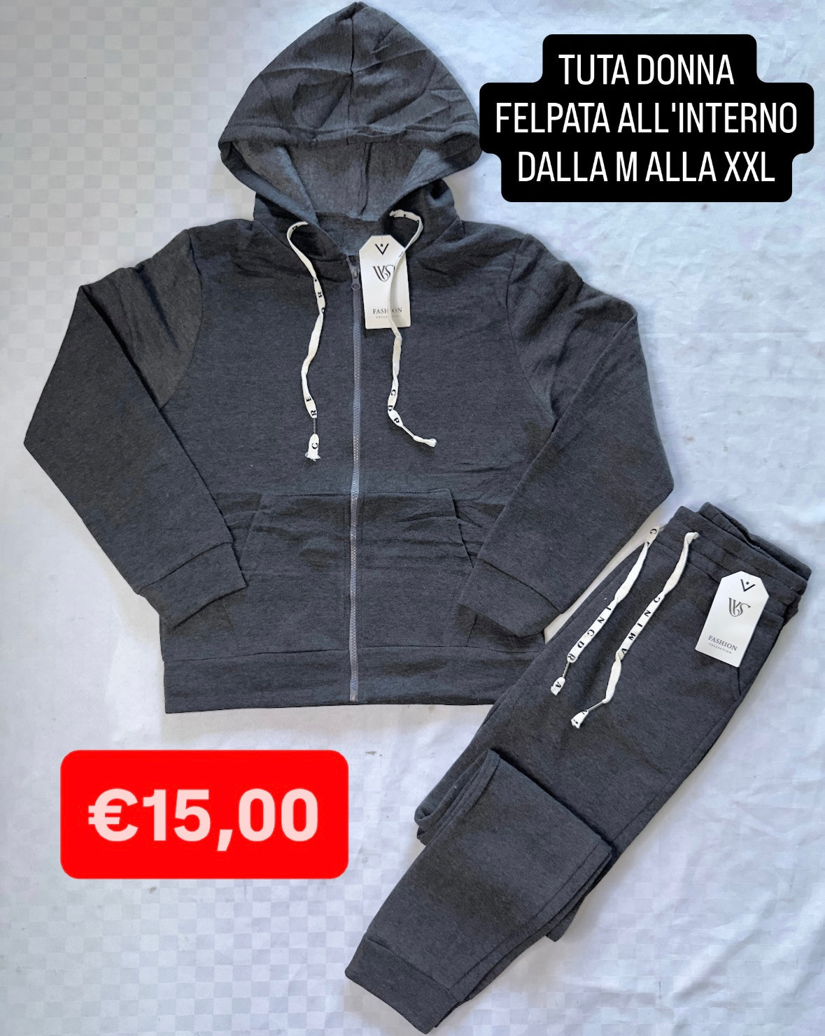 TUTA DONNA FELPATA ALL'INTERNO