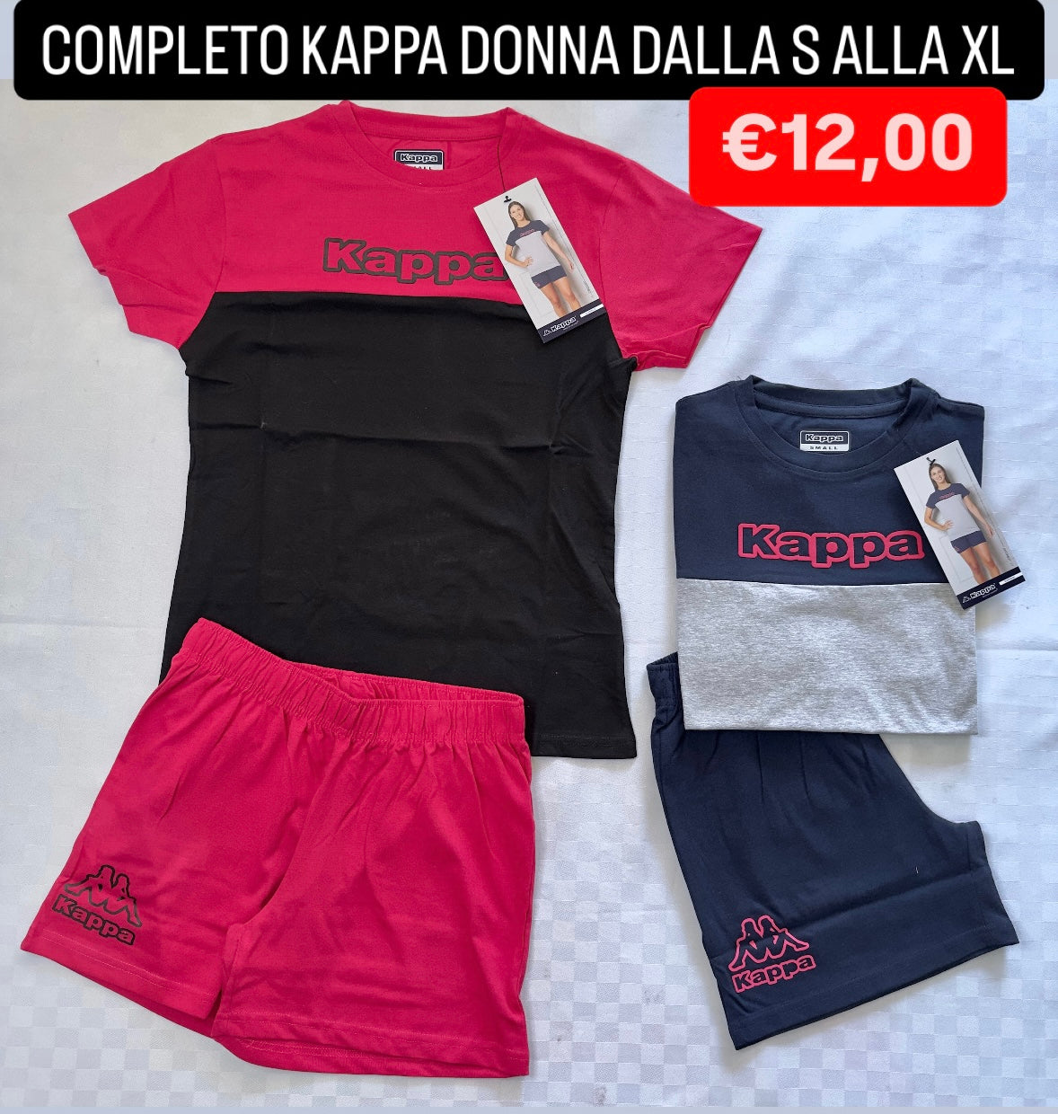 PIGIAMA DONNA KAPPA IN COTONE Mezza manica e Pantaloncino
