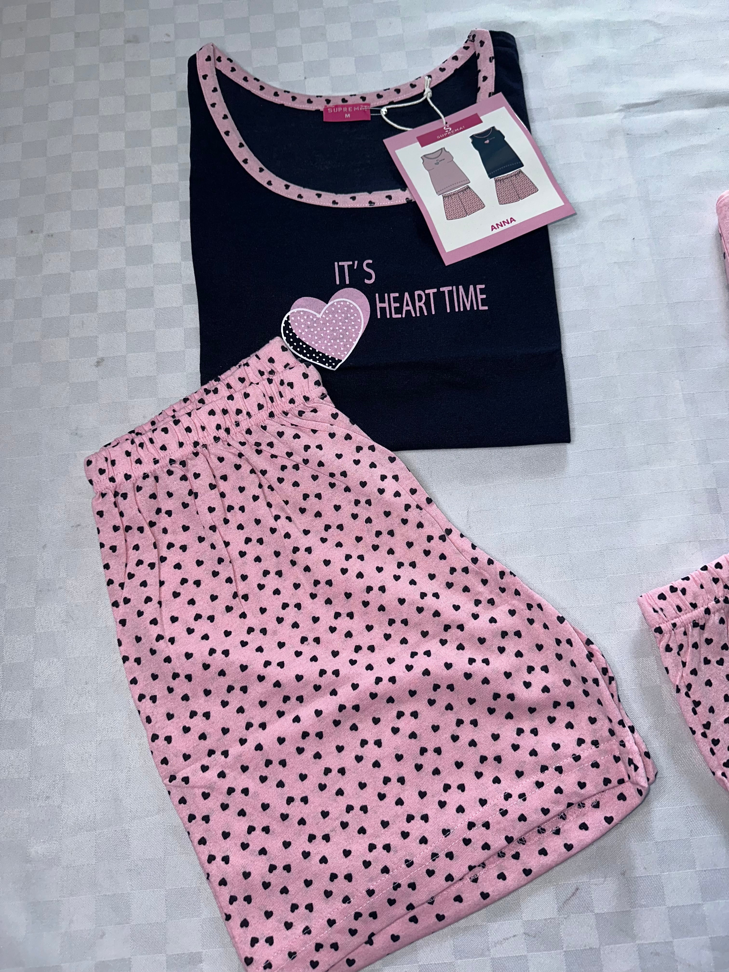 PIGIAMA DONNA IN 100% COTONE CANOTTA E PANTALONCINO