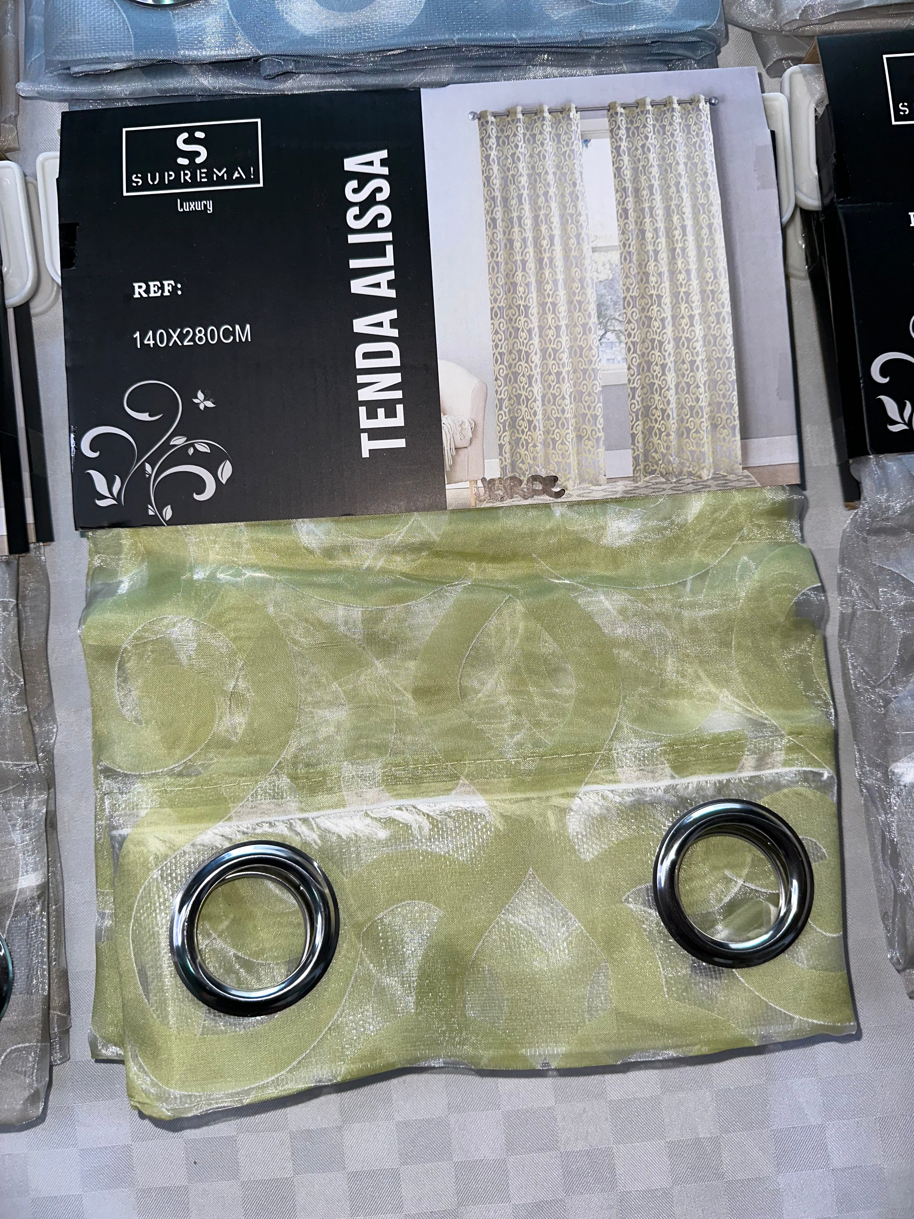 COPPIA DI TENDE PER INTERNI VELATE CONFEZIONE DA 2 TELI (OGNI TELO MISURA 140x280cm)art. Fede