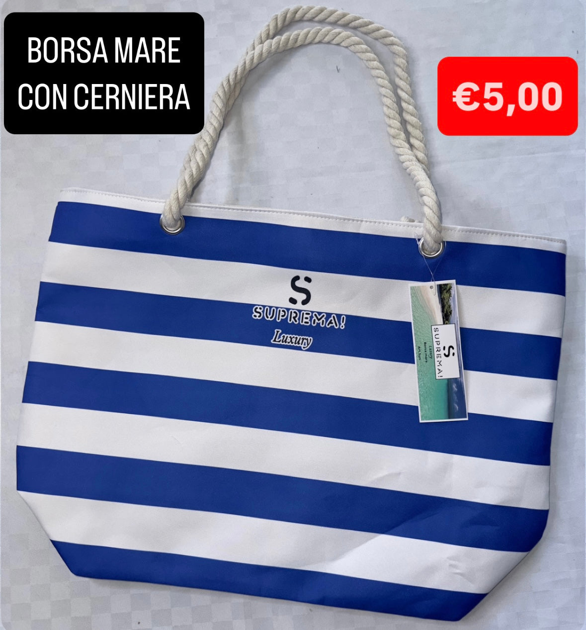 BORSA MARE CON CERNIERA