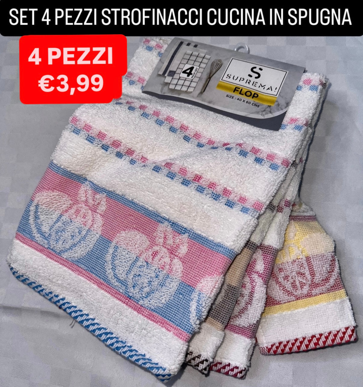 STROFINACCI CUCINA IN SPUGNA CONFEZIONE DA 4 PEZZI
