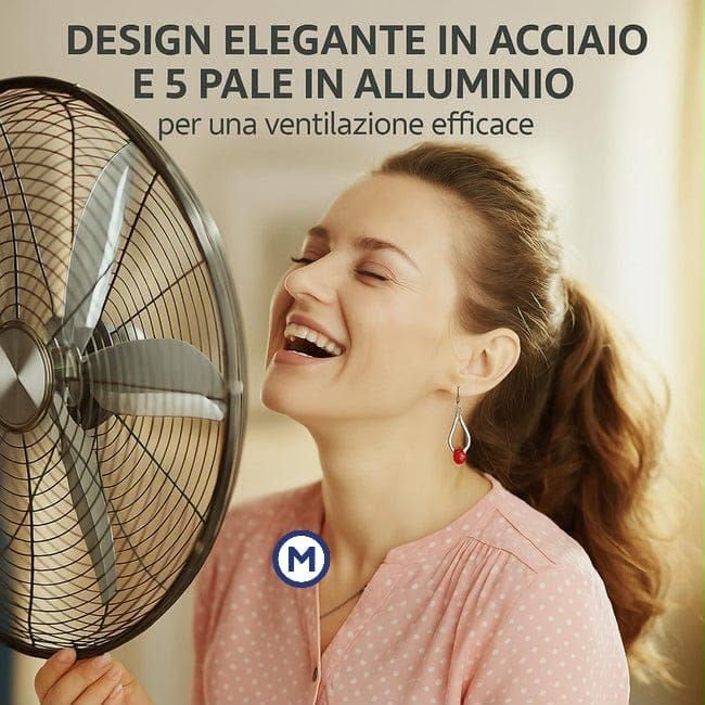 VENTILATORE CON PALE IN ALLUMINIO ALTEZZA REGOLABILE MASSIMO 130cm