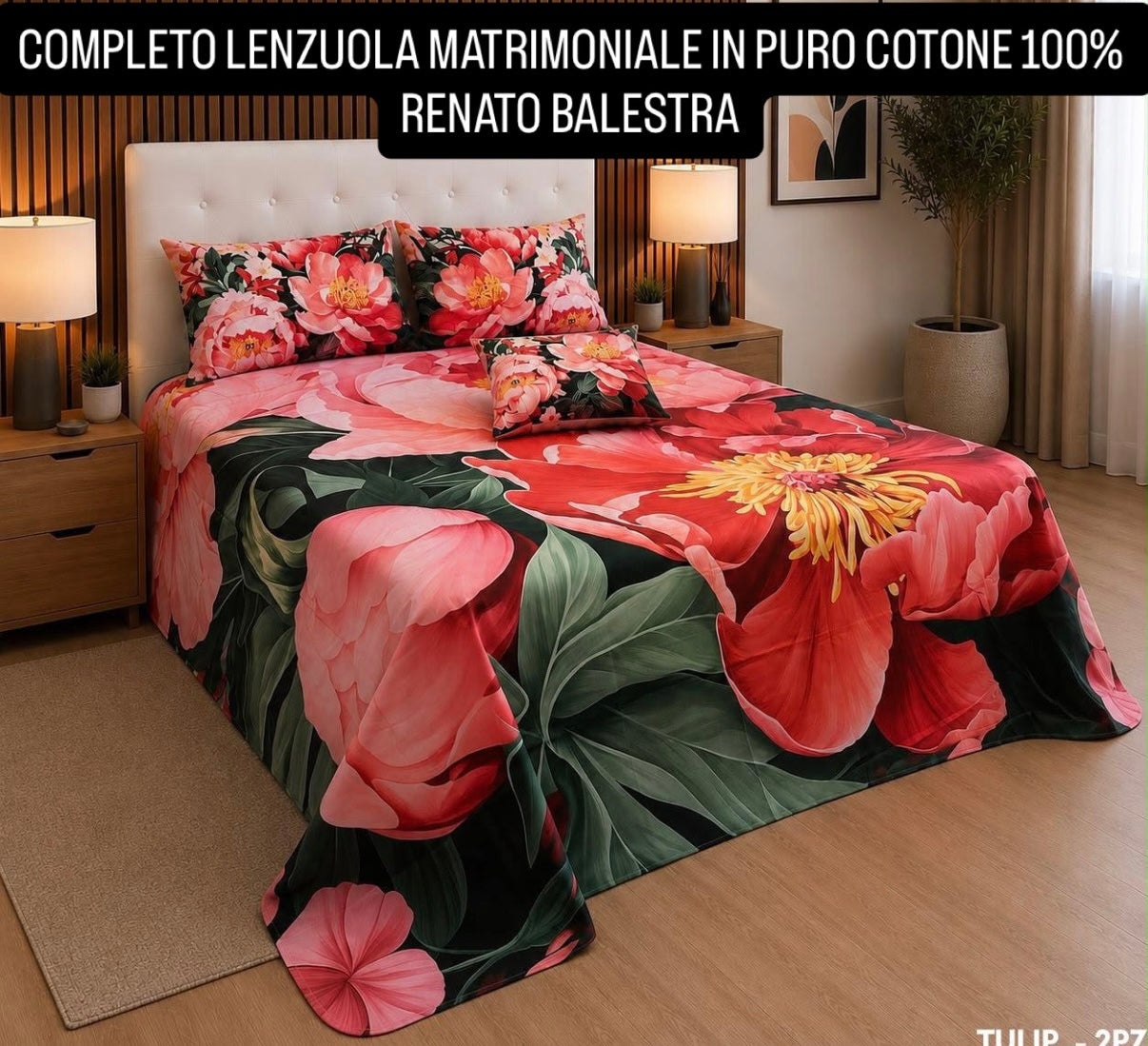 COMPLETO LENZUOLA MATRIMONIALE IN 100% PURO COTONE , contiene Lenzuolo sopra, Lenzuolo sotto con angoli e due Federe