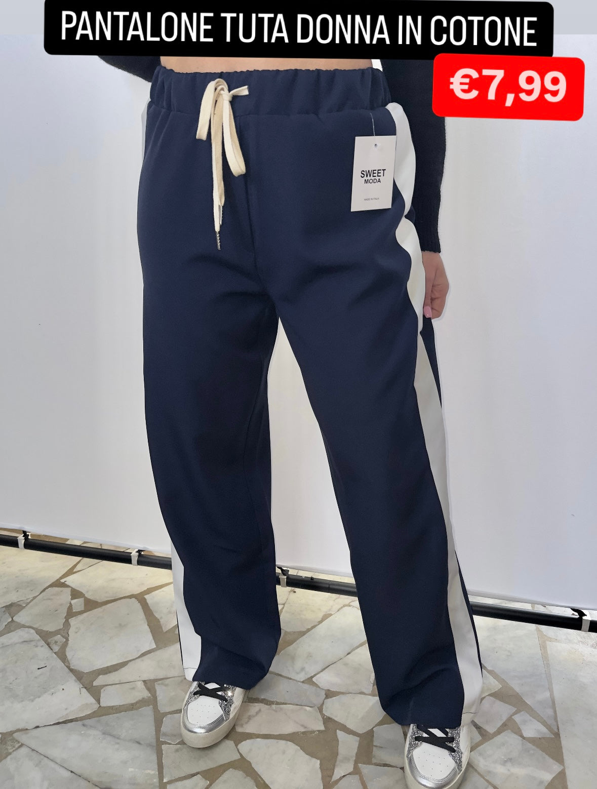 PANTALONE TUTA DONNA IN COTONE Taglia unica