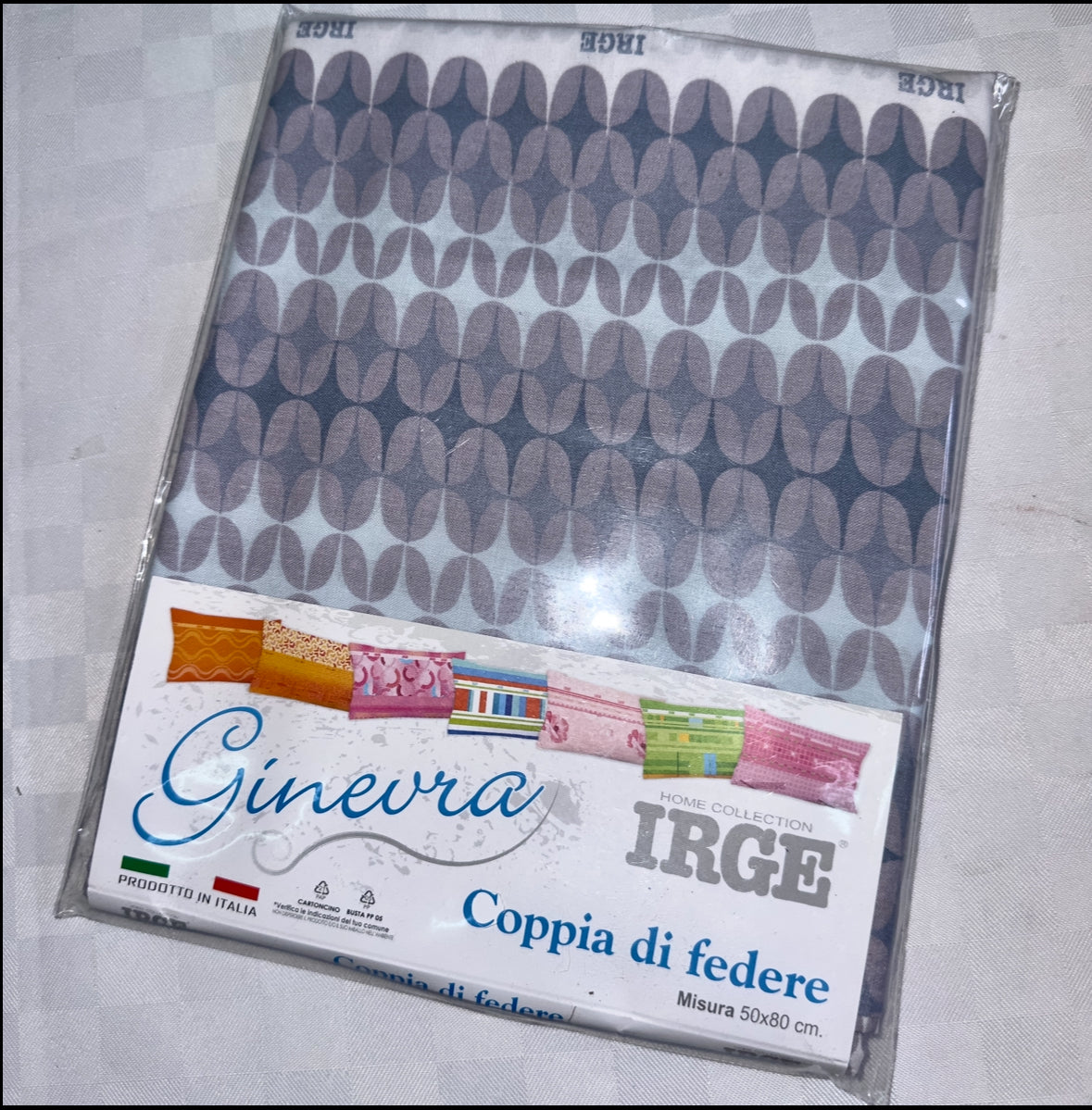 COPPIA DI FEDERE IRGE PER GUANCIALE IN 100% COTONE 52x82cm