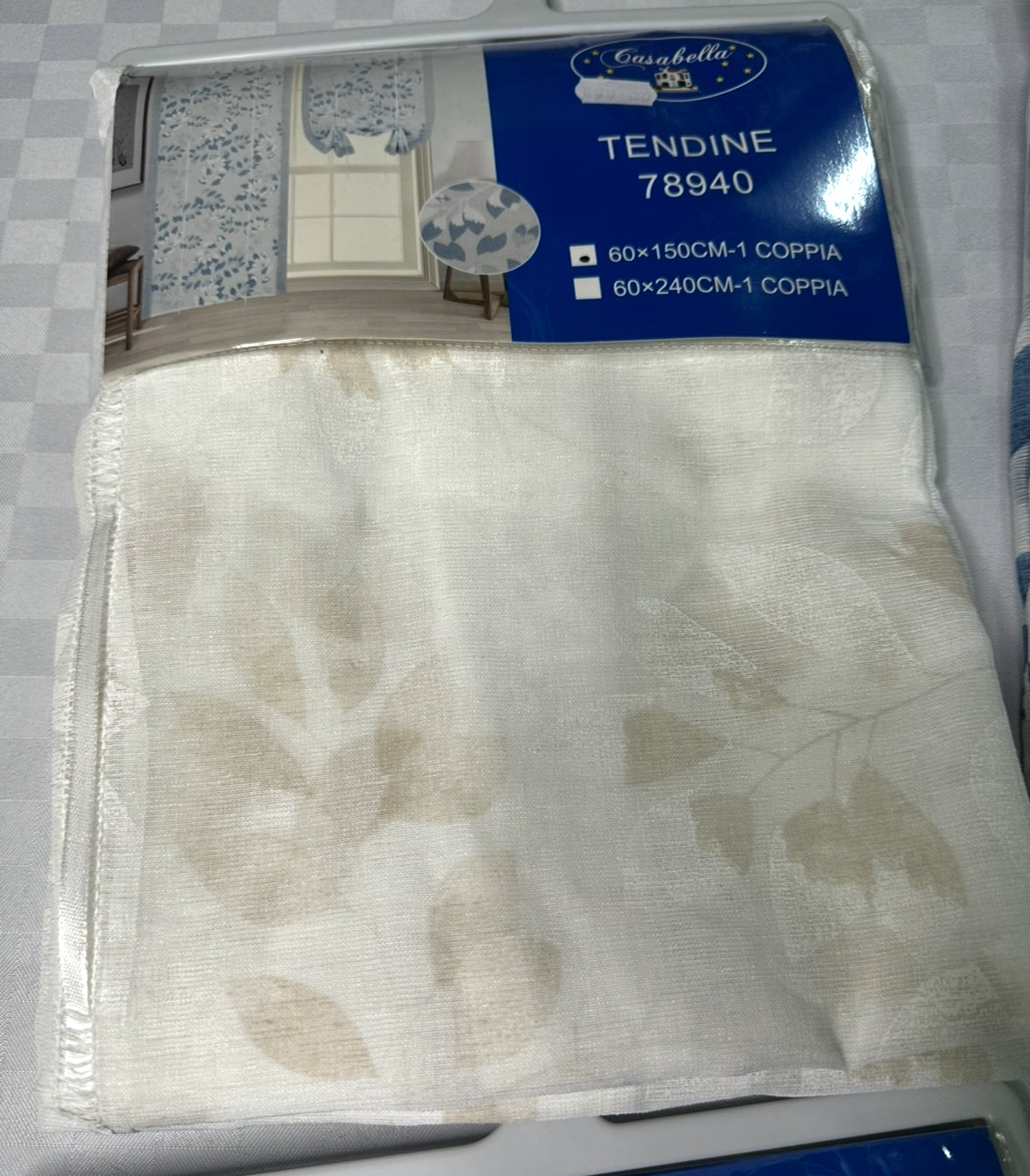 COPPIA DI TENDINE A SPORTELLINO TESSUTO VELATO (SET DA 2 TELI)