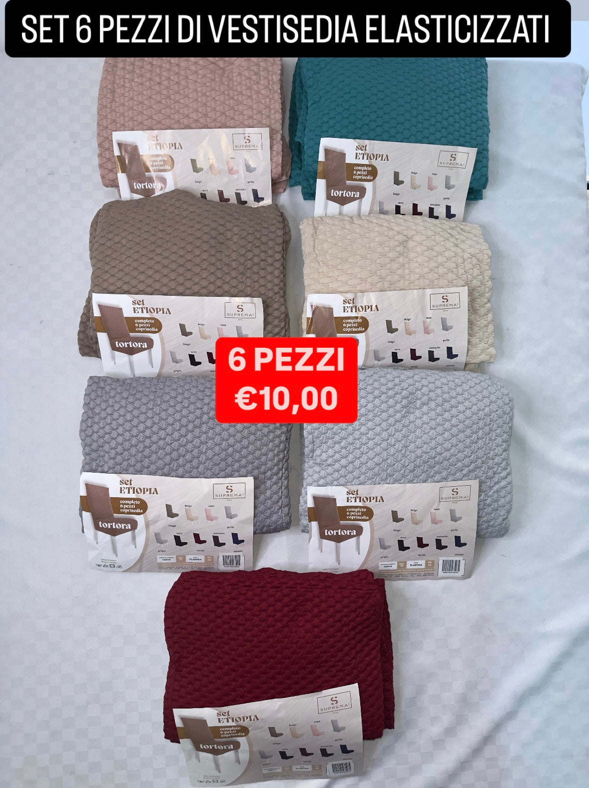 VESTISEDIA SET DA 6 PEZZI ELASTICIZZATI
