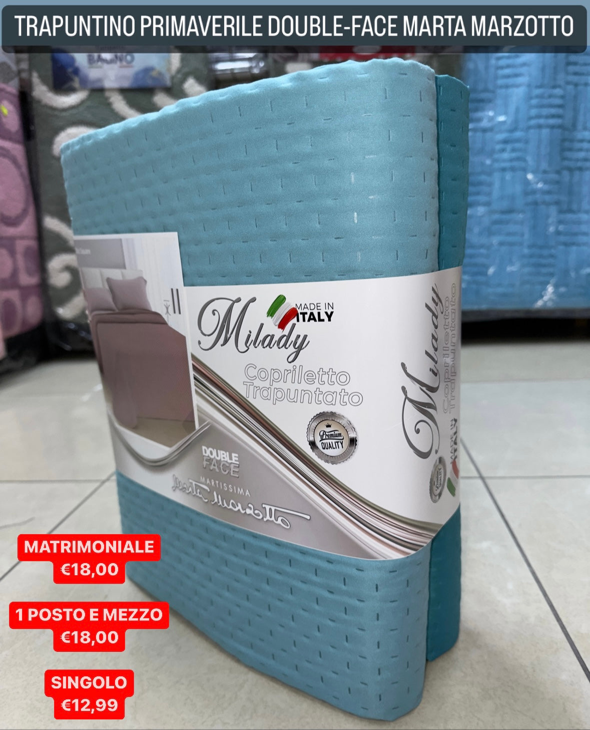 TRAPUNTINO COPRILETTO PRIMAVERILE MARTA MARZOTTO Matrimoniale Singolo e 1 Posto e mezzo.