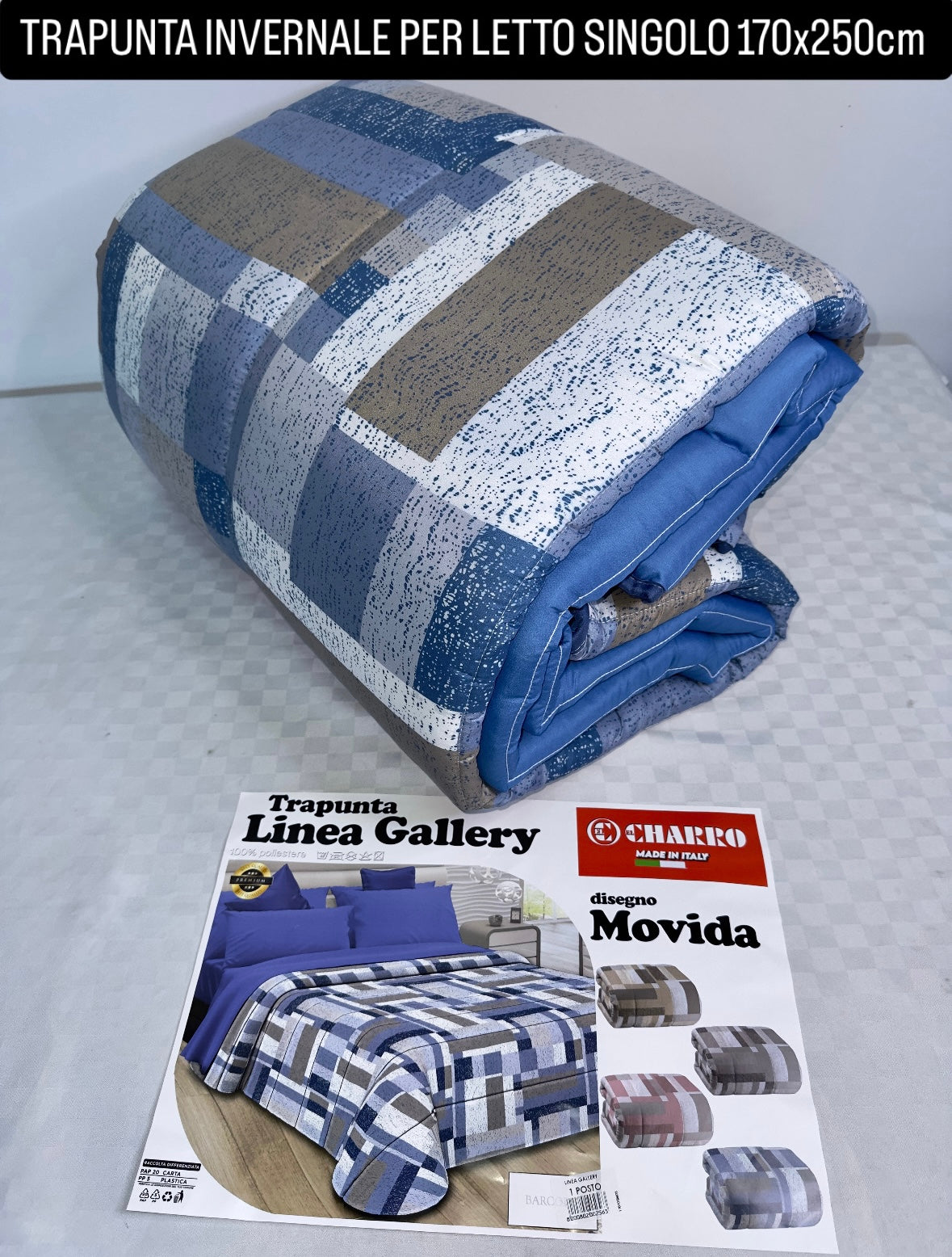 TRAPUNTA INVERNALE PER LETTO SINGOLO 170x250cm