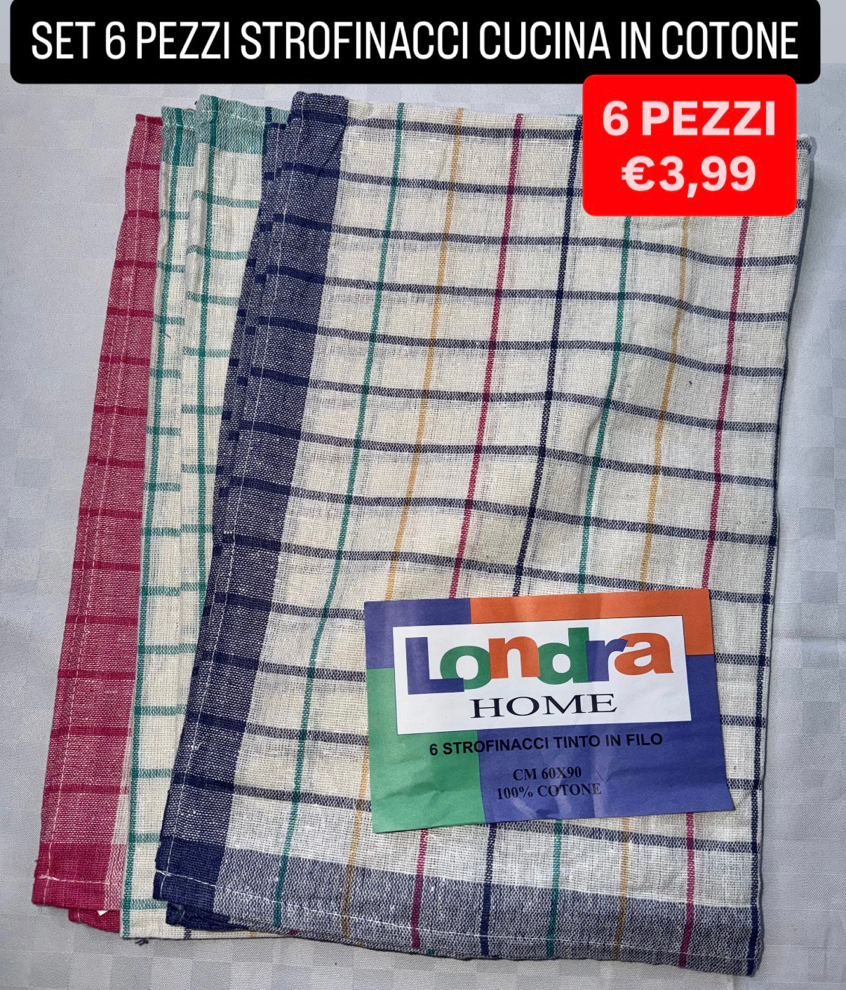 STROFINACCI CUCINA IN COTONE CONFEZIONE DA 6 PEZZI