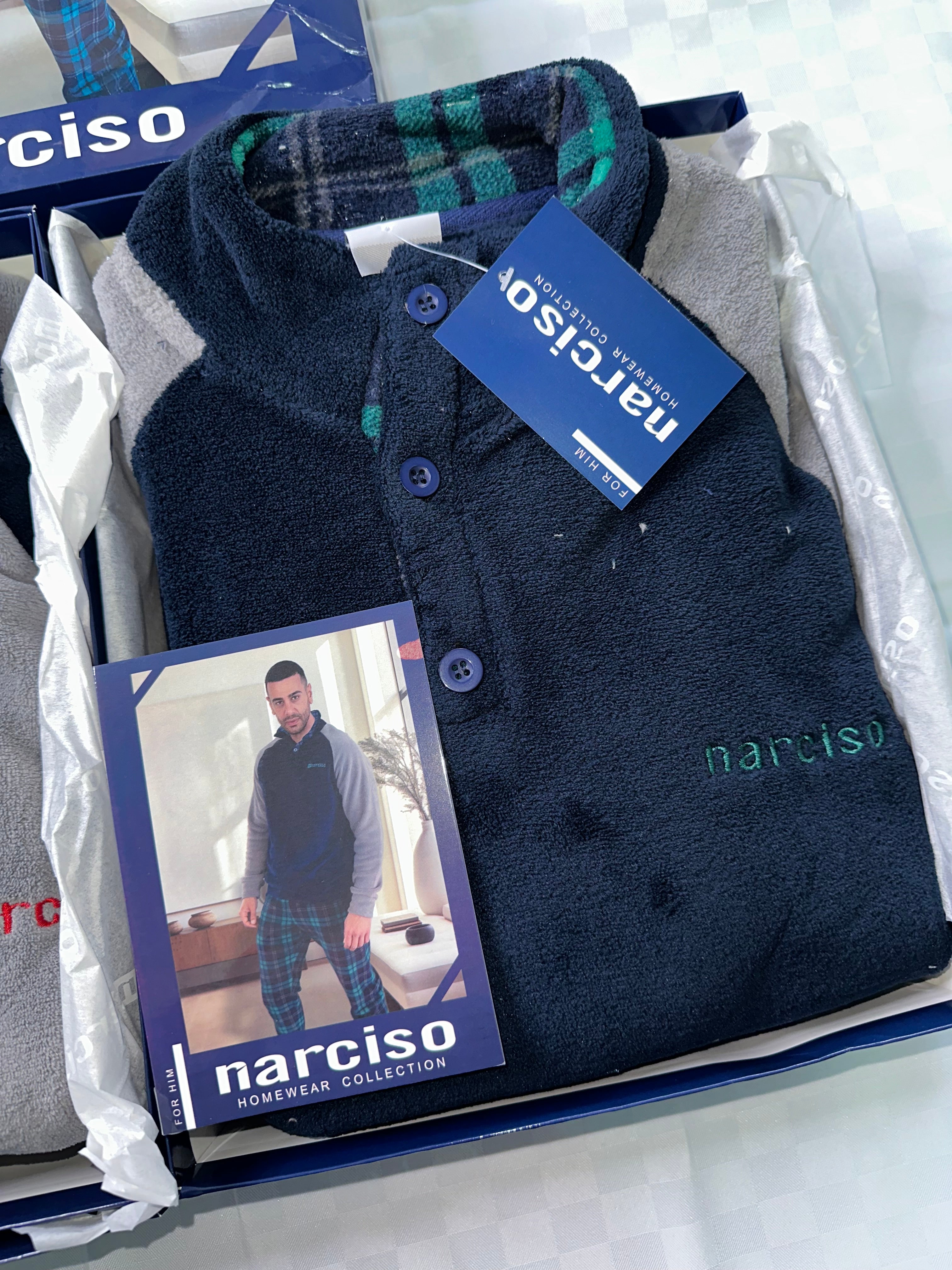 PIGIAMA UOMO IN MORBIDO PILE Manica lunga e Pantalone lungo