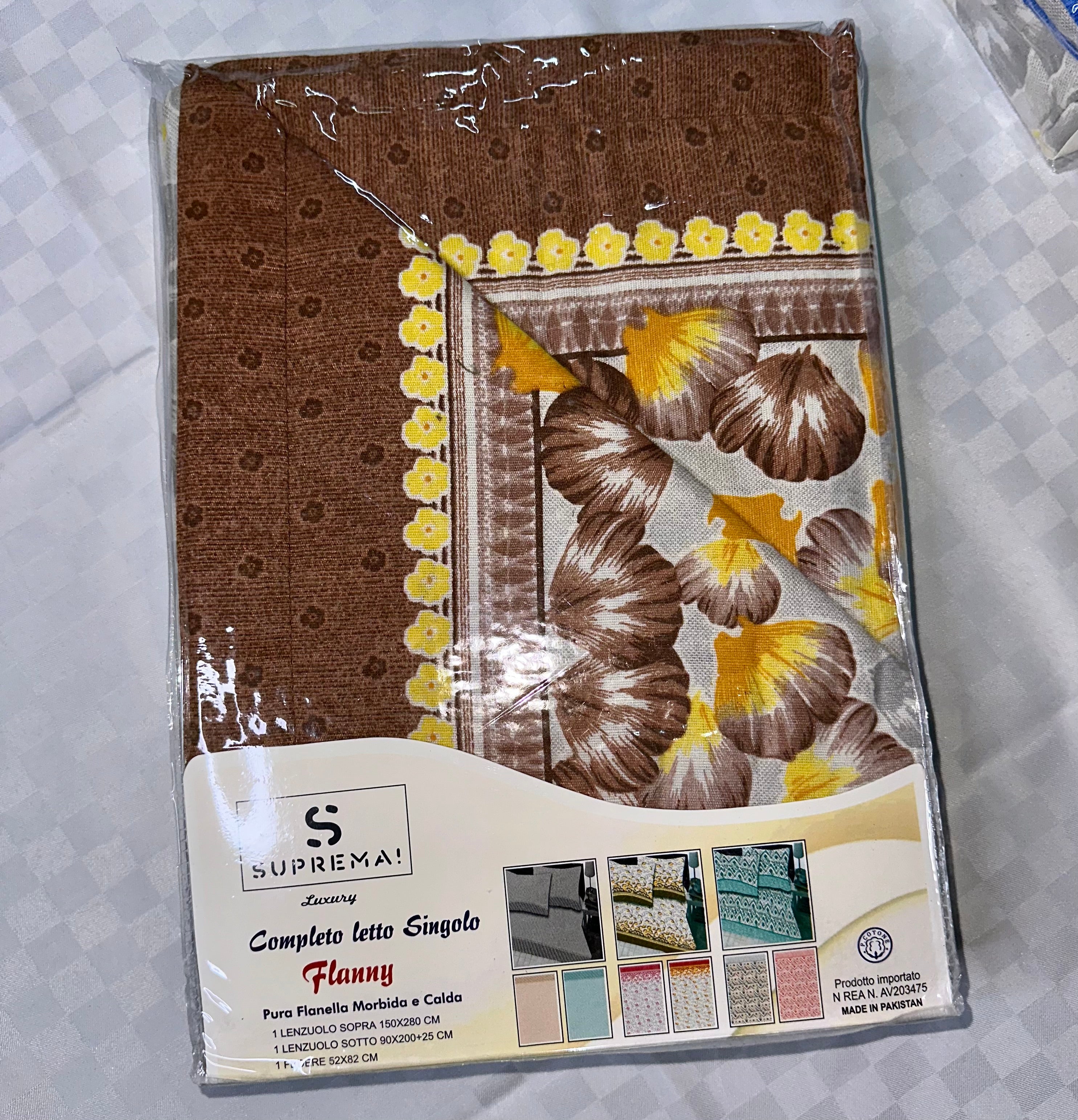 COMPLETO LENZUOLA IN FLANELLA PER LETTO SINGOLO Lenzuolo sopra,Lenzuolo sotto con angoli e Federa