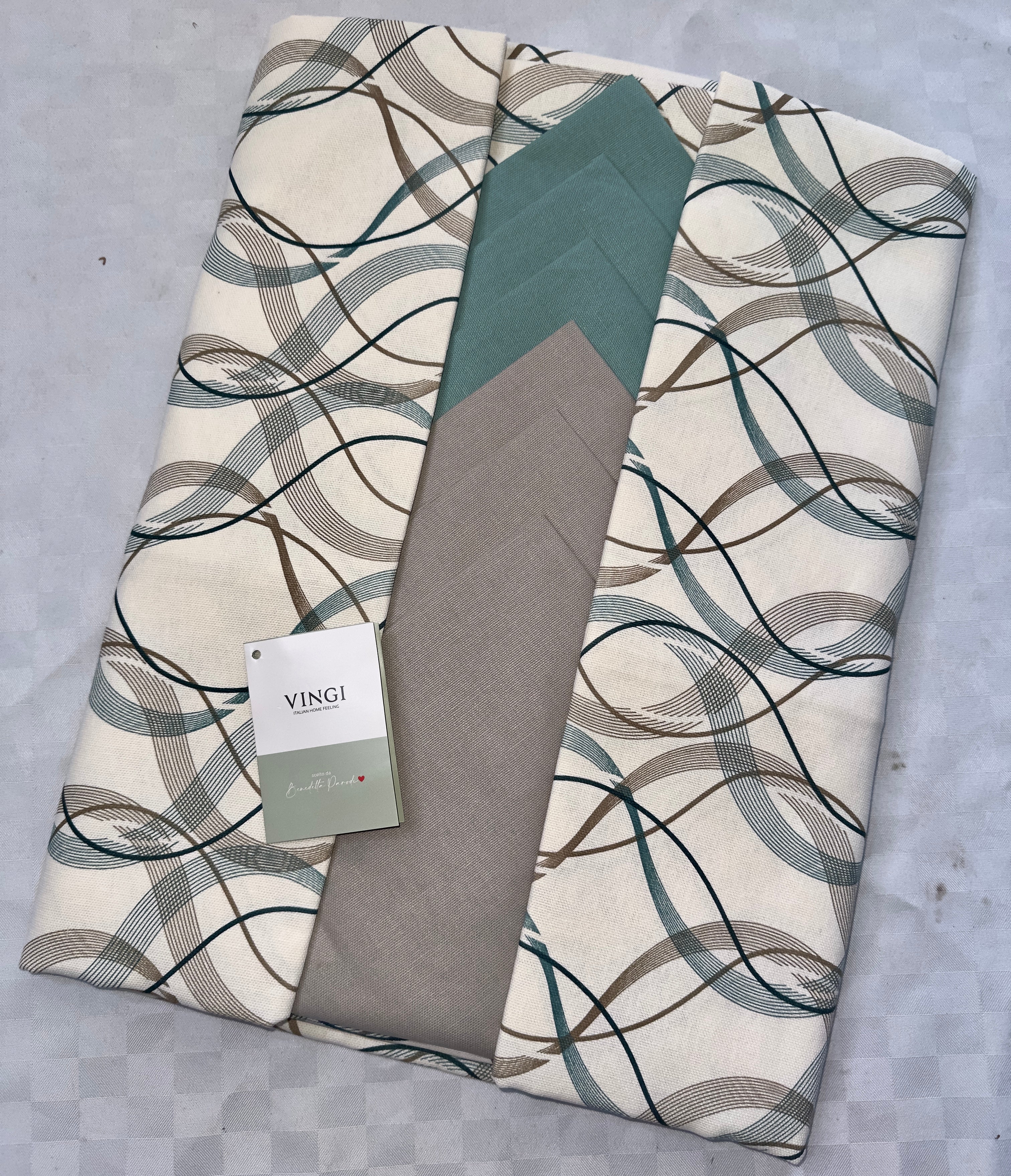 SERVIZIO DA TAVOLA VINGI TOVAGLIA E TOVAGLIOLI IN 100% COTONE