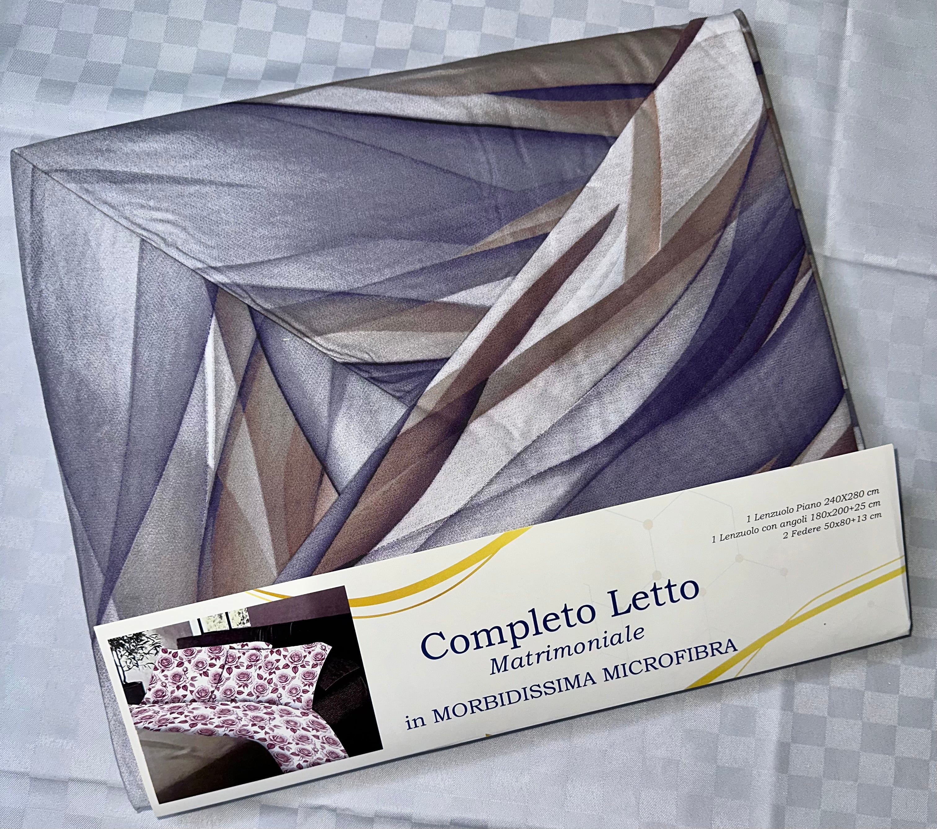 COMPLETO LENZUOLA MATRIMONIALE Lenzuolo sopra, Lenzuolo sotto con angoli e due federe in microfybra