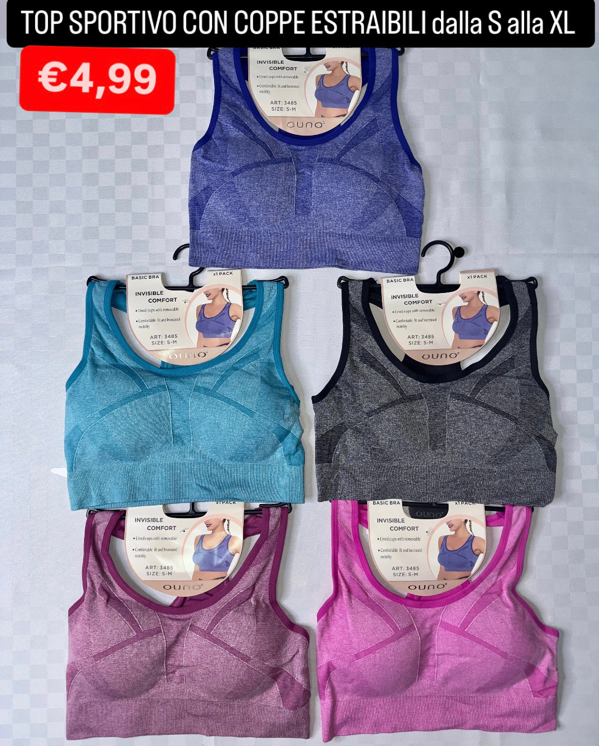 TOP SPORTIVO CON COPPE ESTRAIBILI