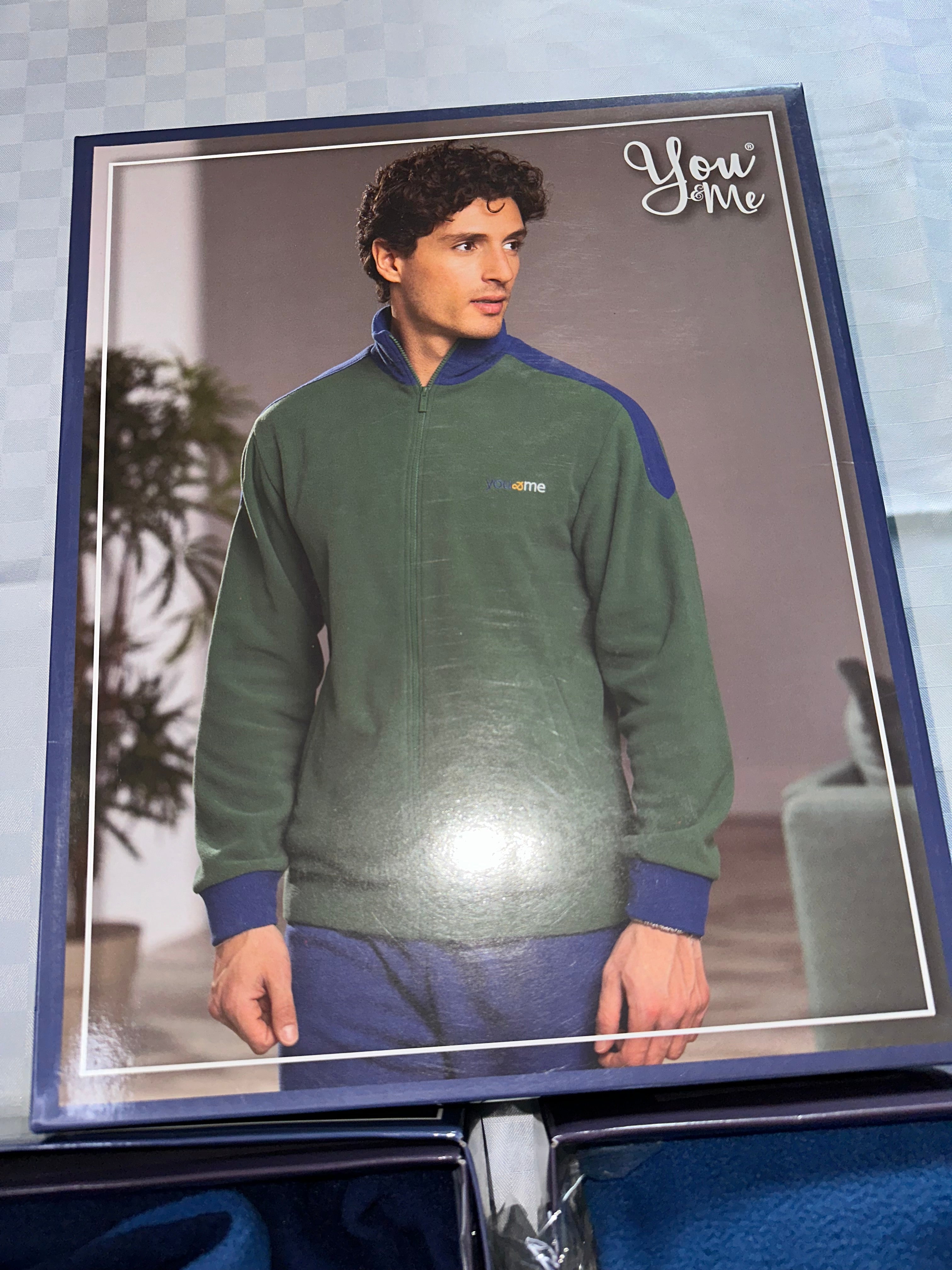 PIGIAMA UOMO IN MORBIDO PILE CON CERNIERA Manica lunga e Pantalone lungo