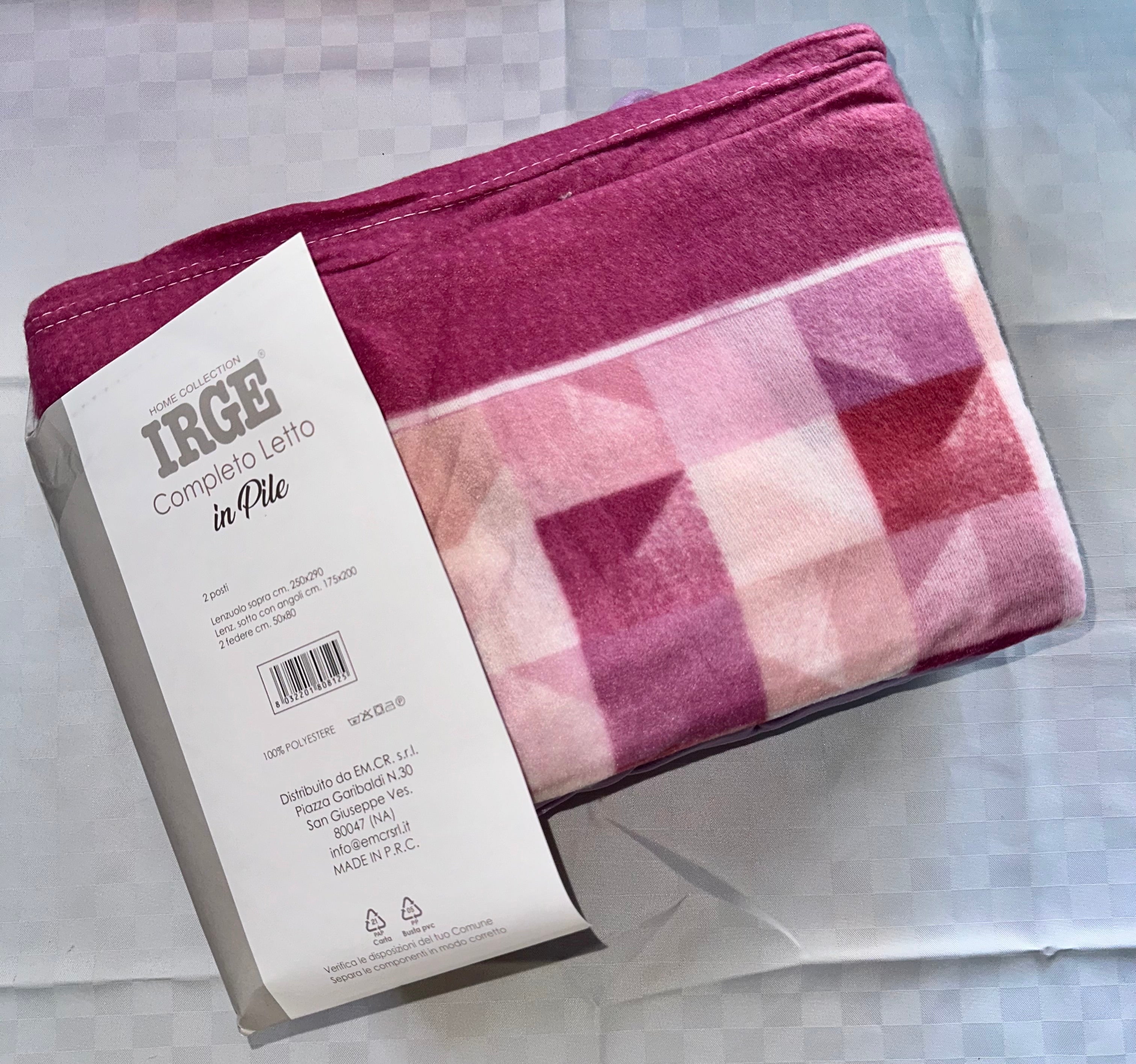 COMPLETO LENZUOLA MATRIMONIALE IN MORBIDO PILE INVERNALE Lenzuolo sopra,Lenzuolo sotto con angoli e due federe