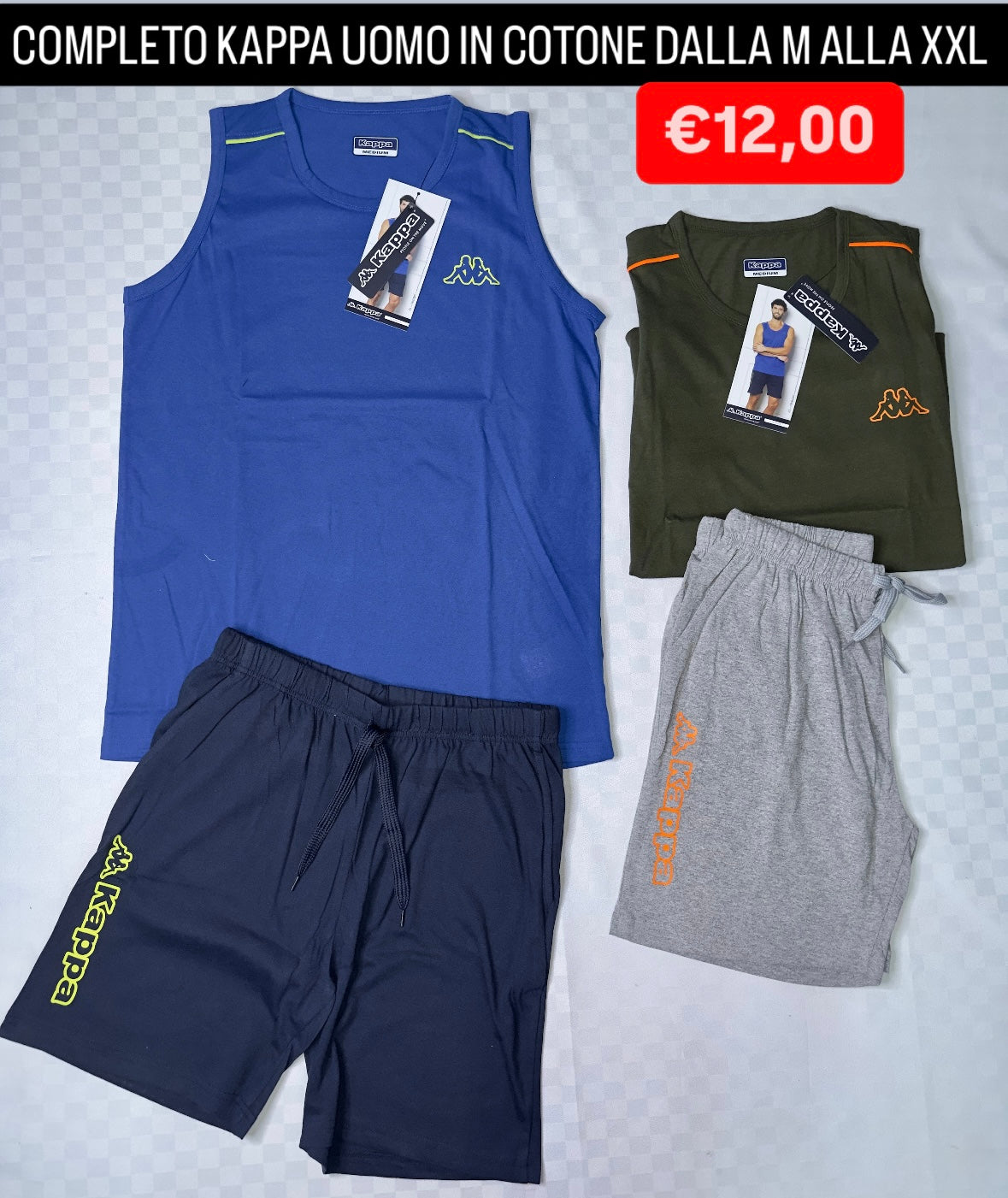 COMPLETO UOMO KAPPA CANOTTA E PANTALONCINO IN COTONE