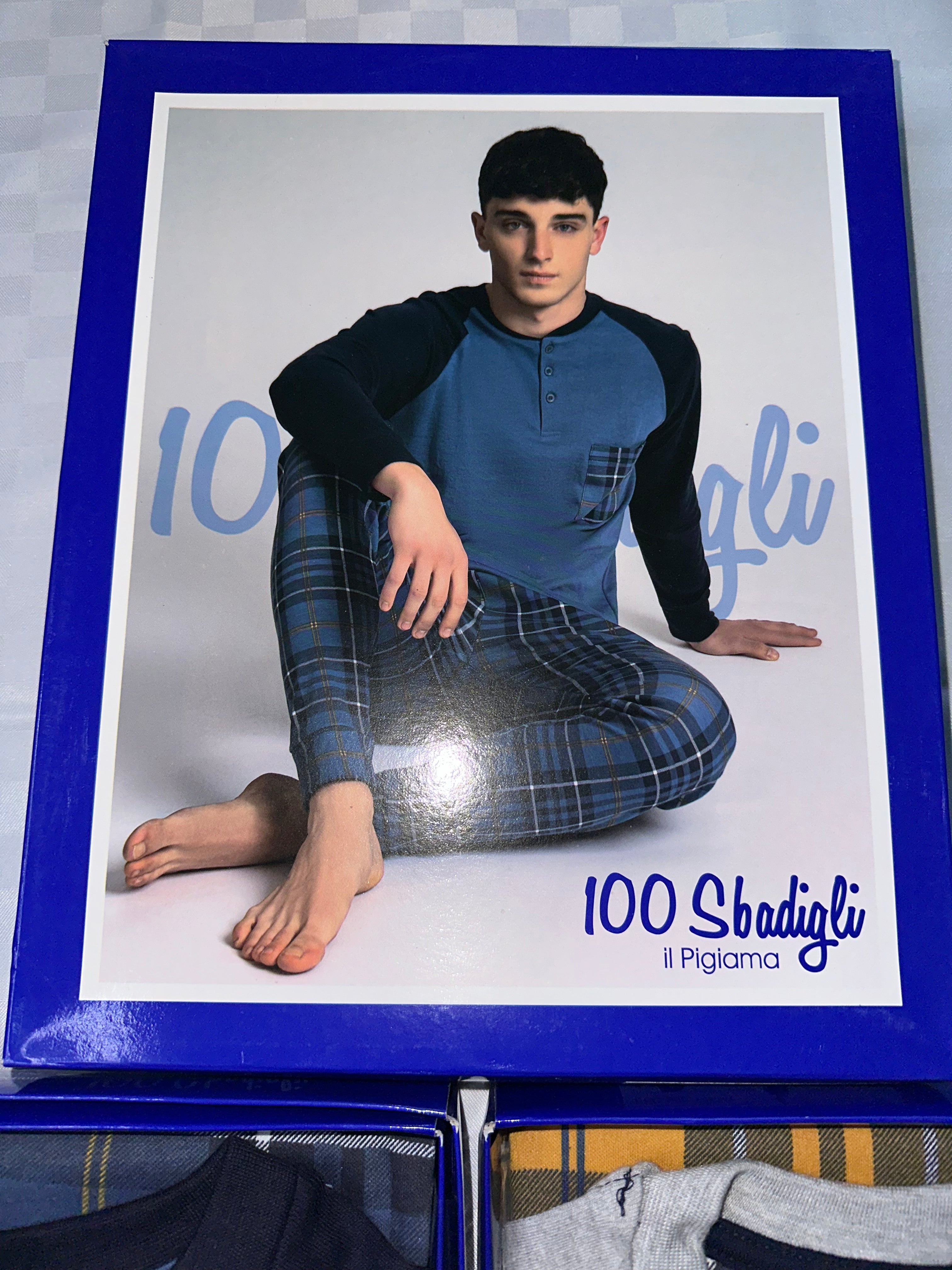 PIGIAMA UOMO IN COTONE CALDO Manica lunga e Pantalone lungo