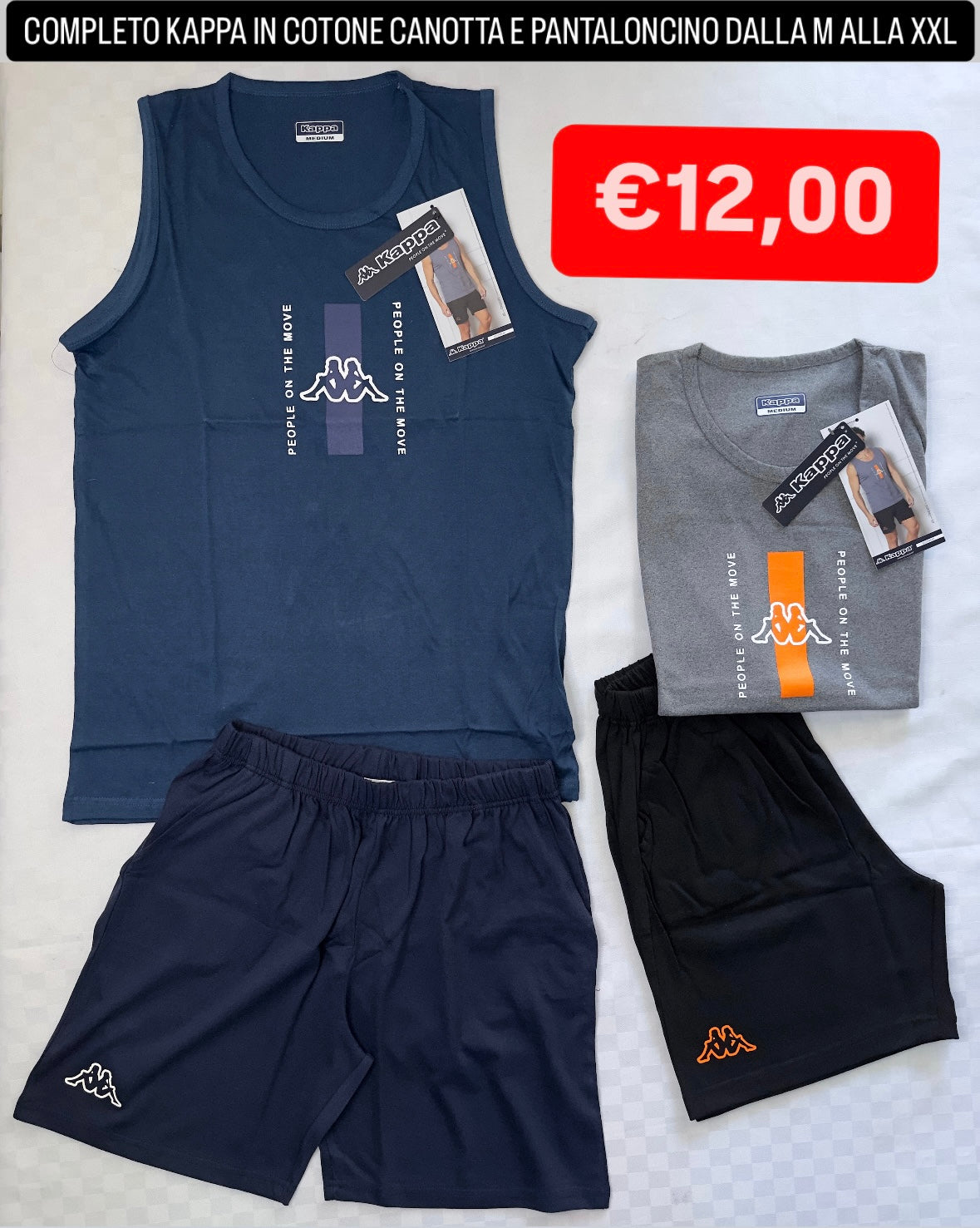 COMPLETO UOMO KAPPA CANOTTA E PANTALONCINO IN COTONE