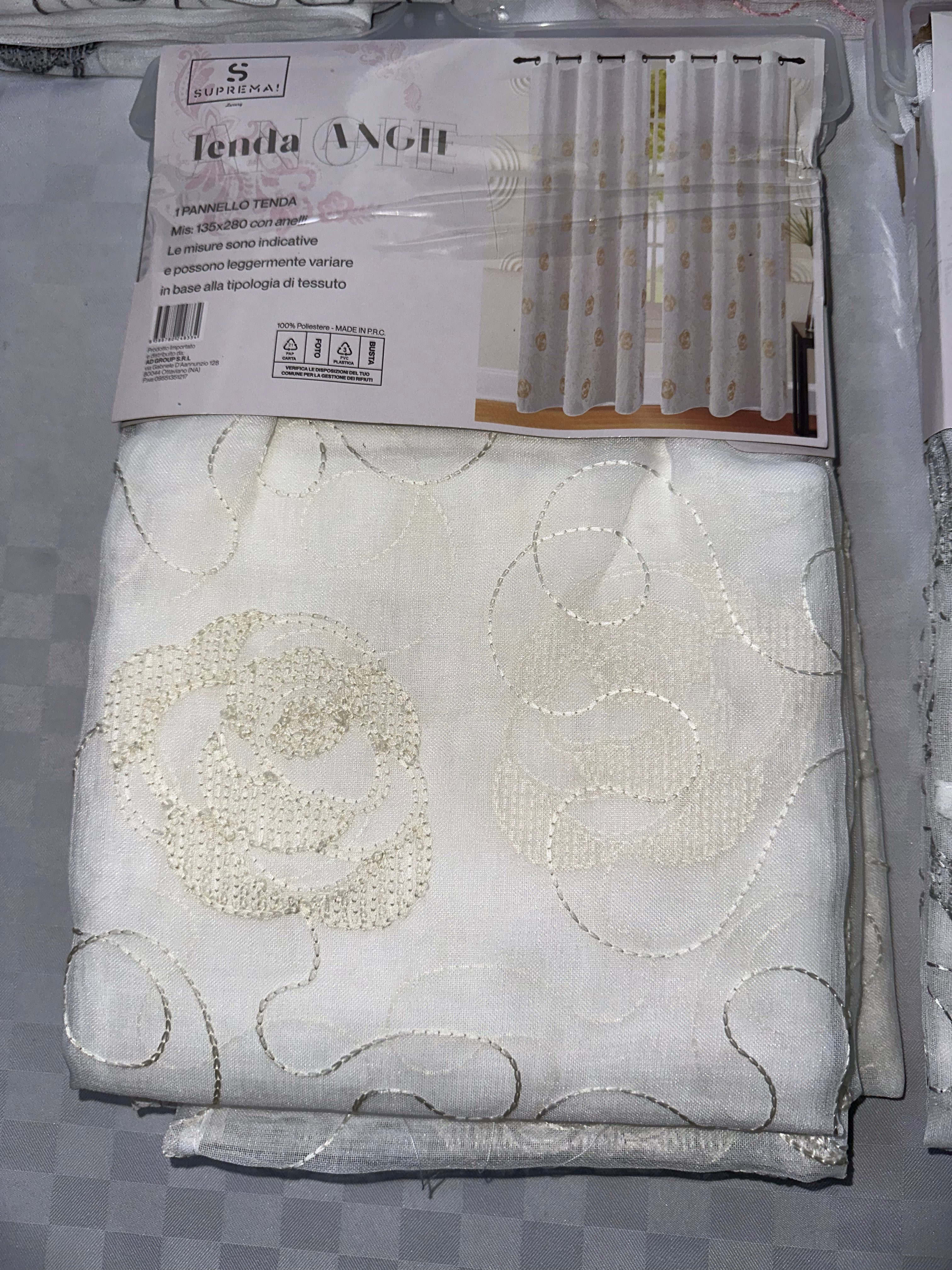 COPPIA DI TENDE PER INTERNI VELATE CONFEZIONE DA 2 TELI (OGNI TELO MISURA 140x280cm)art. Fede