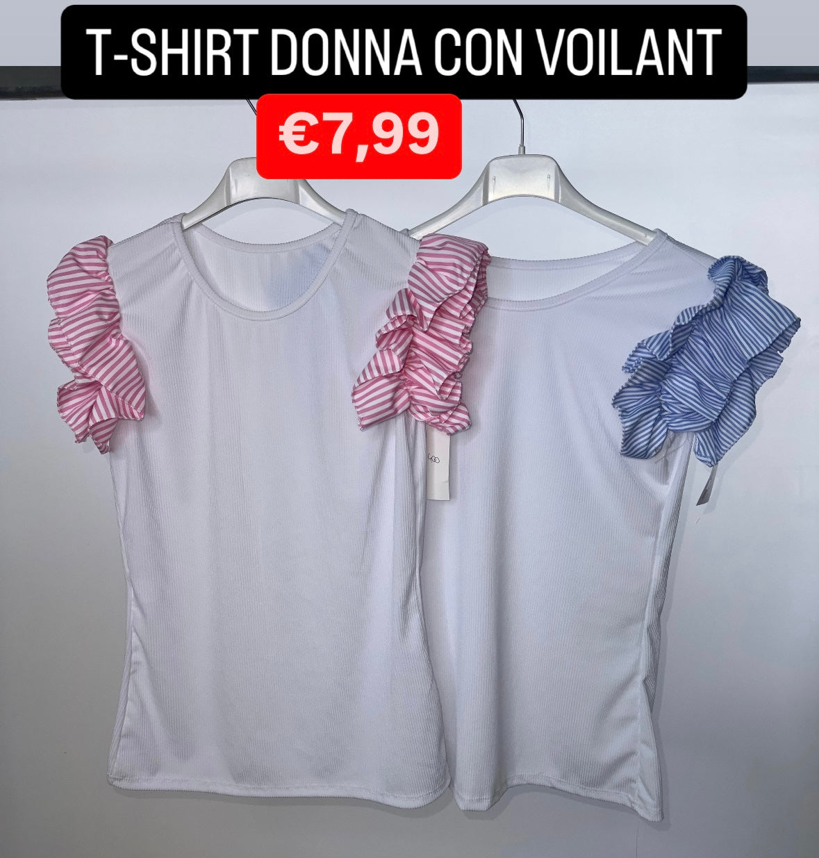 T-SHIRT DONNA CON VOILANT TAGLIA UNICA
