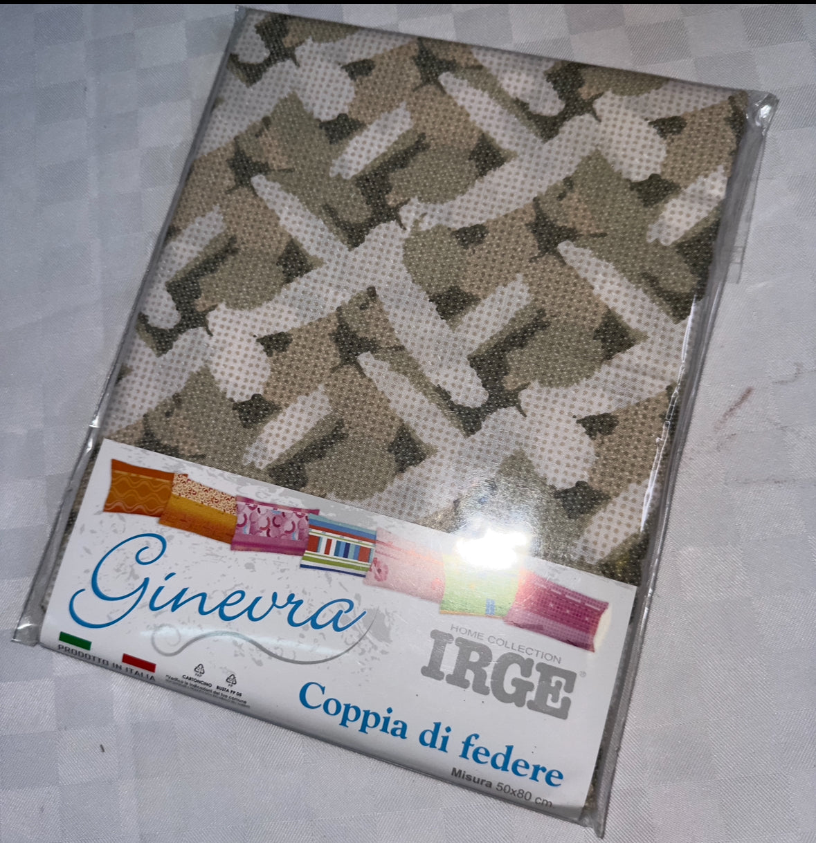 COPPIA DI FEDERE IRGE PER GUANCIALE IN 100% COTONE 52x82cm