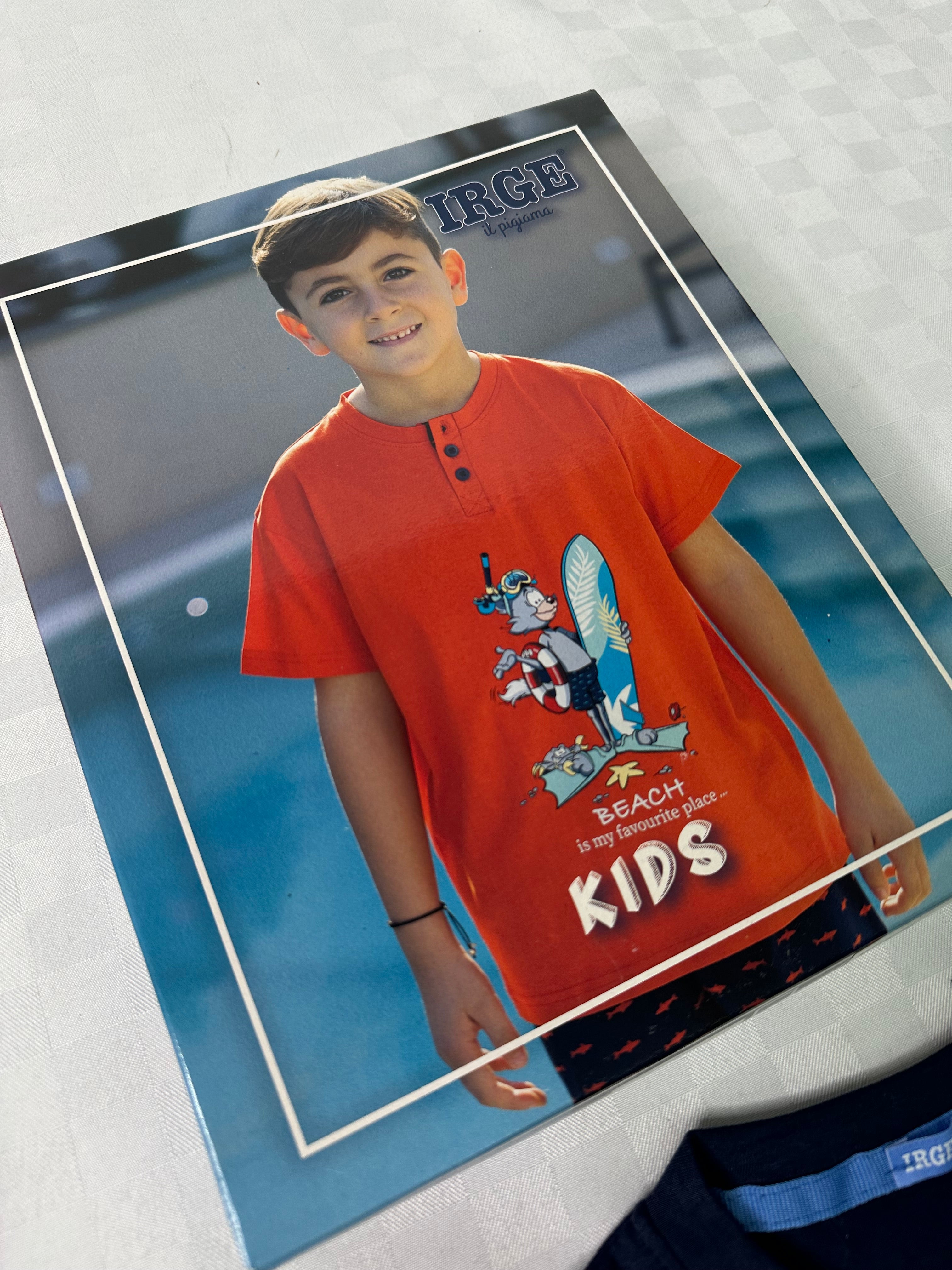 PIGIAMA BIMBO IN 100% COTONE MEZZA MANICA E PANTALONCINO Irge