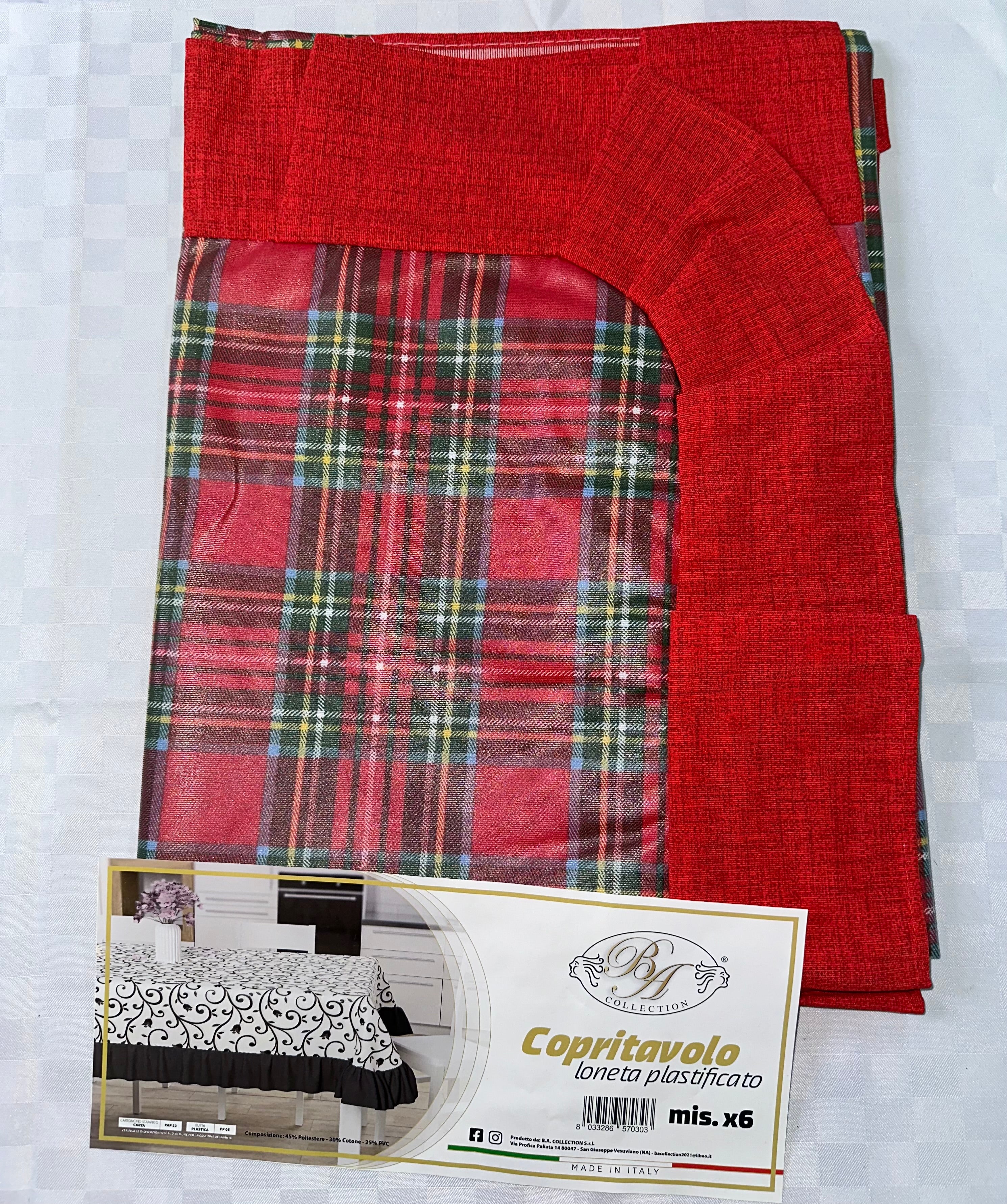 COPRITAVOLO PLASTIFICATO CON RICCIO NATALIZIO disponibile X6 persone e X12 persone